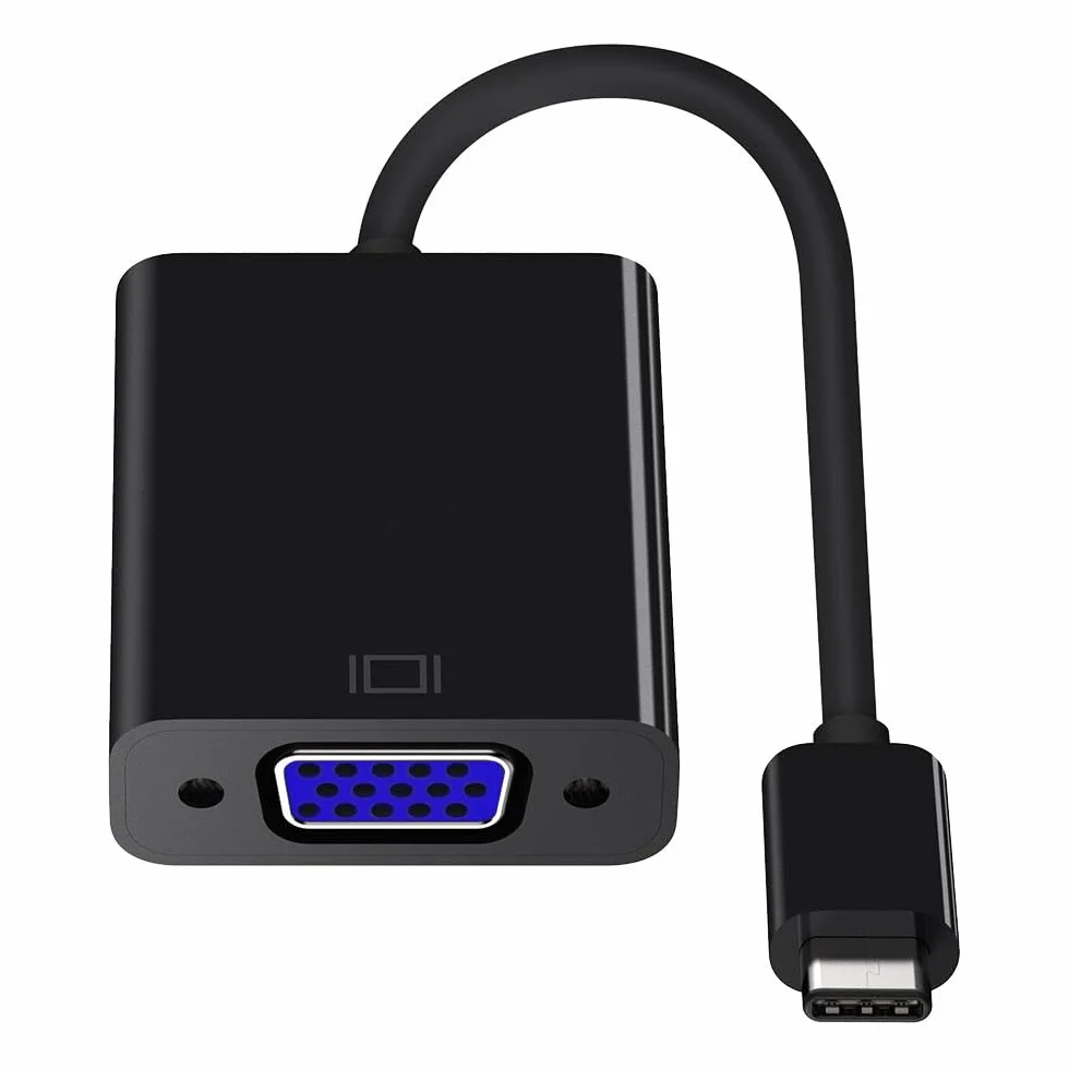 MMOBIEL USB Type C Thunderbolt 3 do VGA Adapter Mężczyzna do żeńskiej 1080p HDTV HDMI Kompatybilny z MacBook 2019-2016 PC Laptop Notebook Projector Monitors czarny