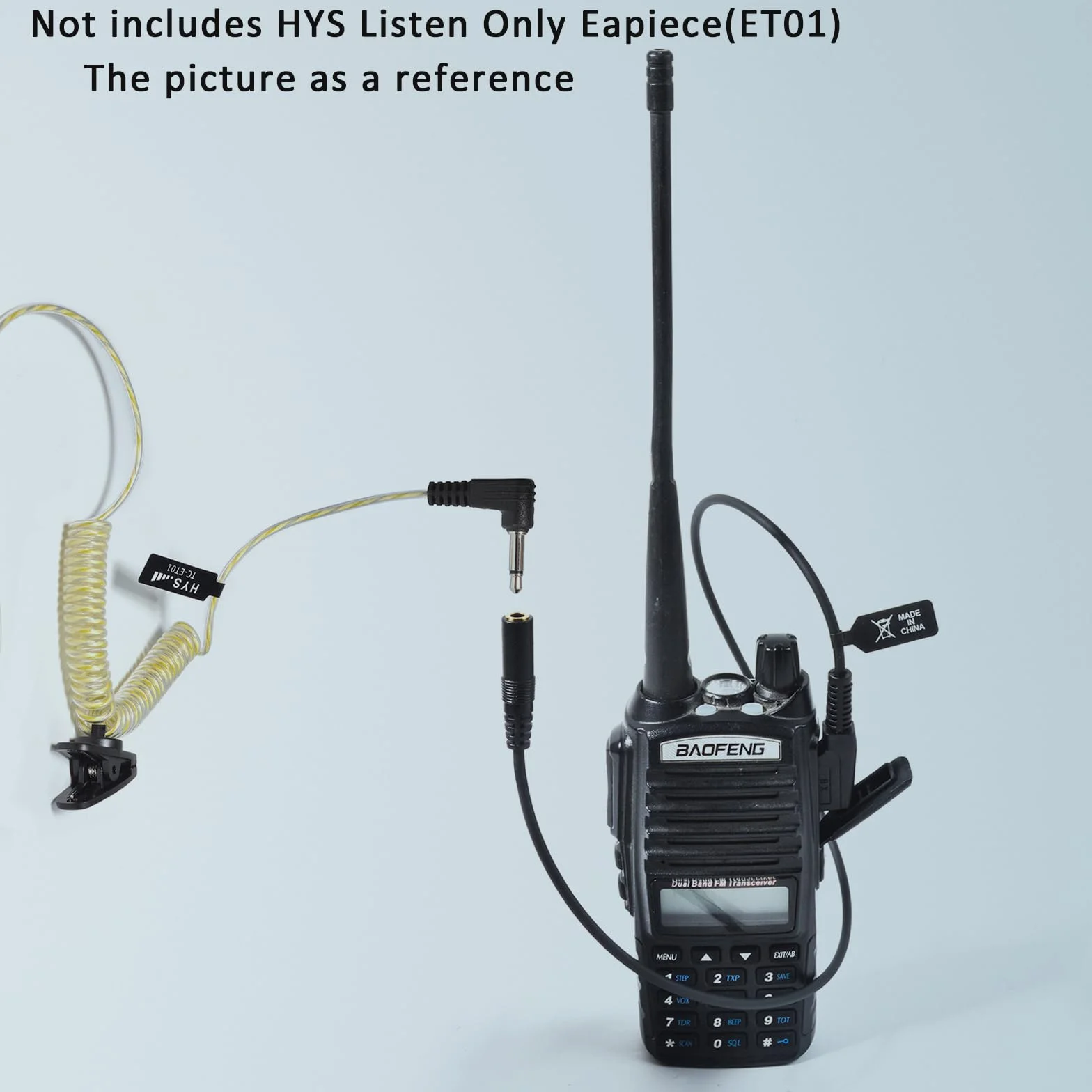 HYS Radio 2-pinowe do gniazda 3,5 mm, słuchawki audio, kabel transferowy, kompatybilne z Kenwood Baofeng Quansheng Walkie-Talkie (2)