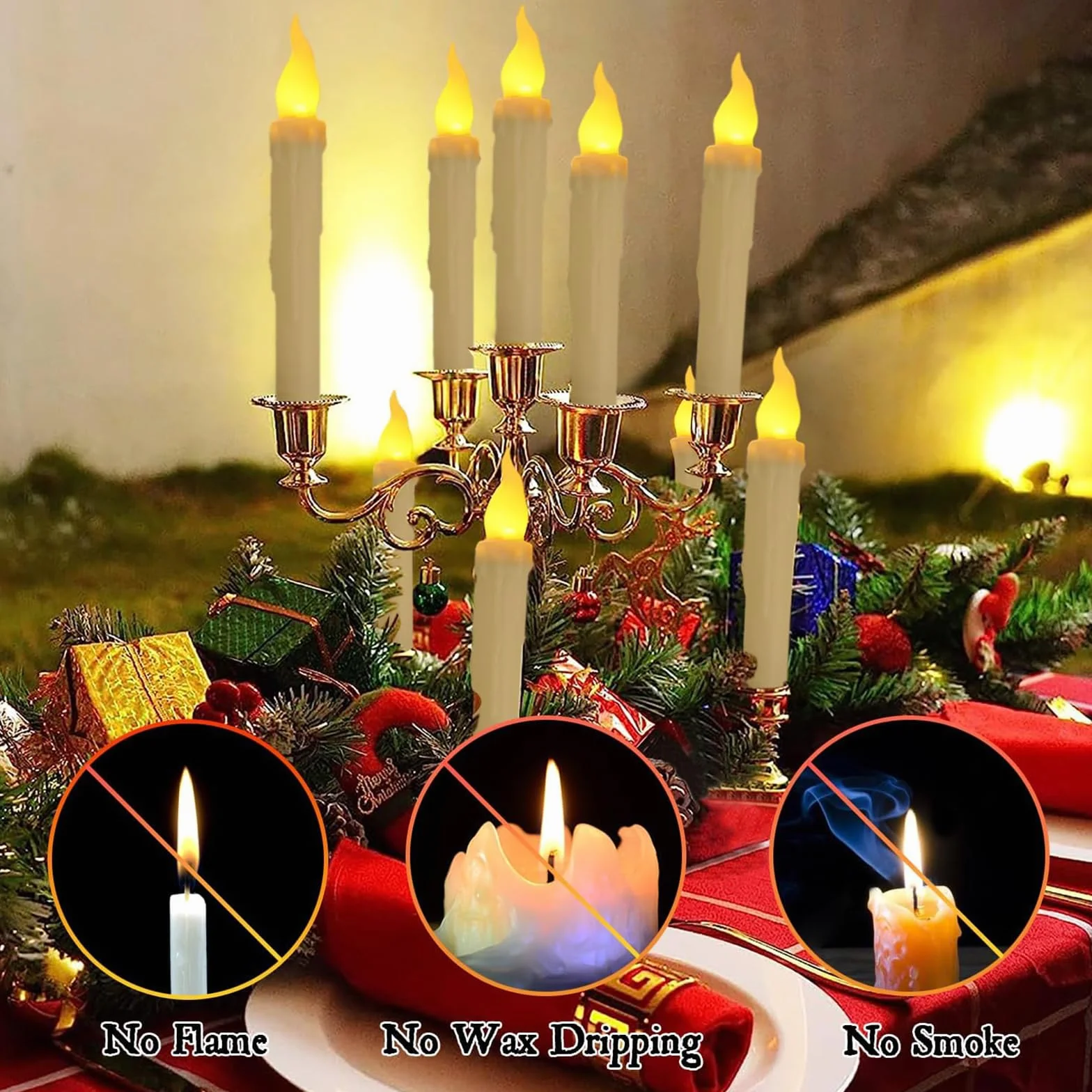 Dekoracja na Halloween – świece LED z pilotem zdalnego sterowania – pływające świece do użycia w pomieszczeniach, domu, klasie, sypialni, na przyjęcie urodzinowe (12)