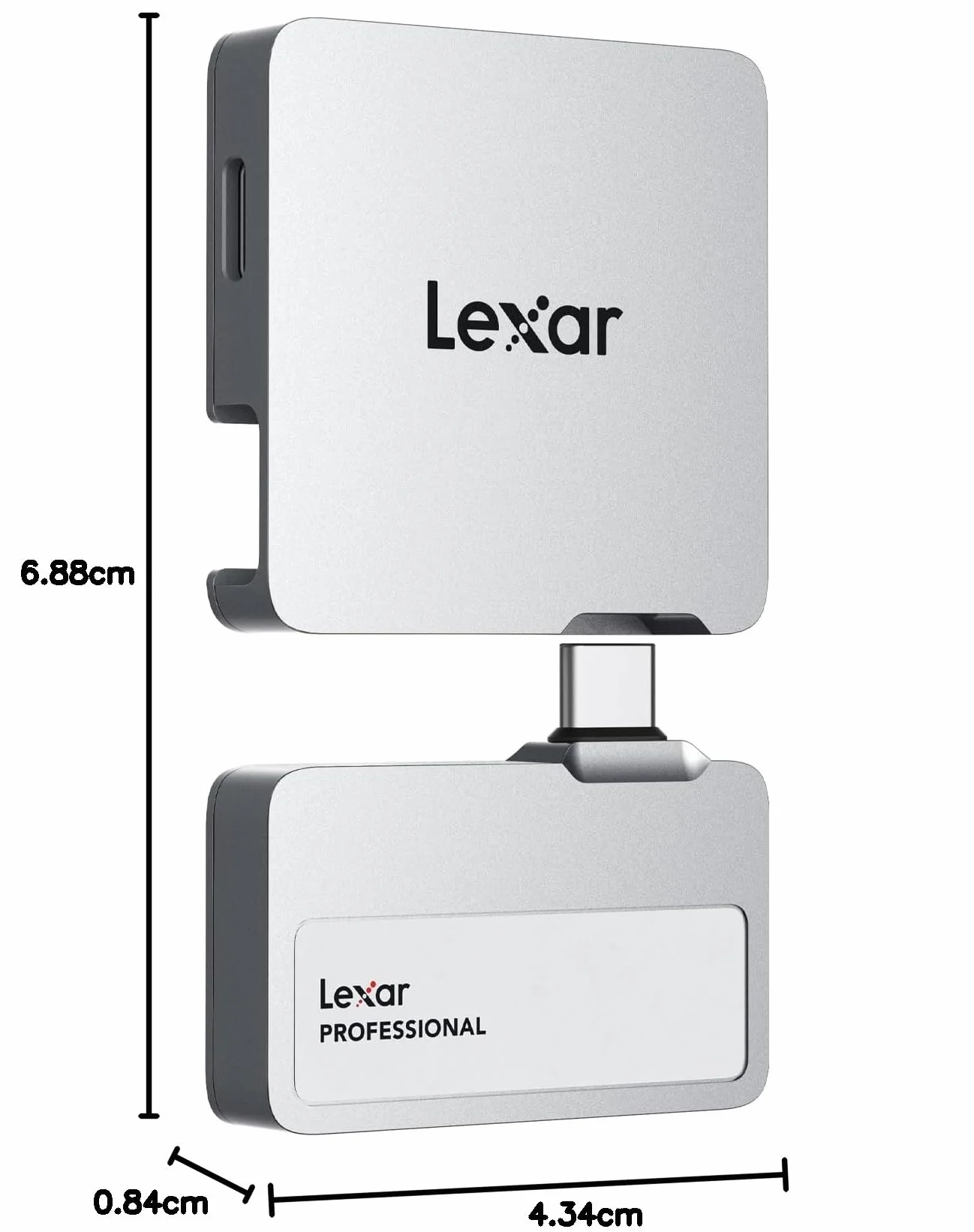 Lexar Przenośny Dysk SSD Go z HUB 1 TB USB 3.2 Gen 2 Srebrny