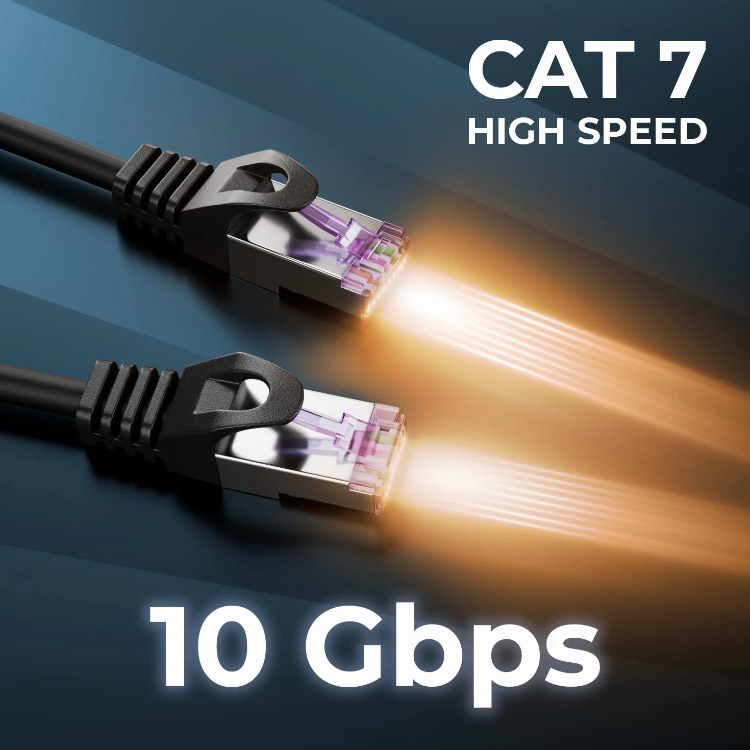 deleyCON CAT7 Kabel Sieciowy 0,5m RJ45 Patchkabel Ethernet 10 Gigabit SFTP PiMF Ekranowanie Miedź Czarny