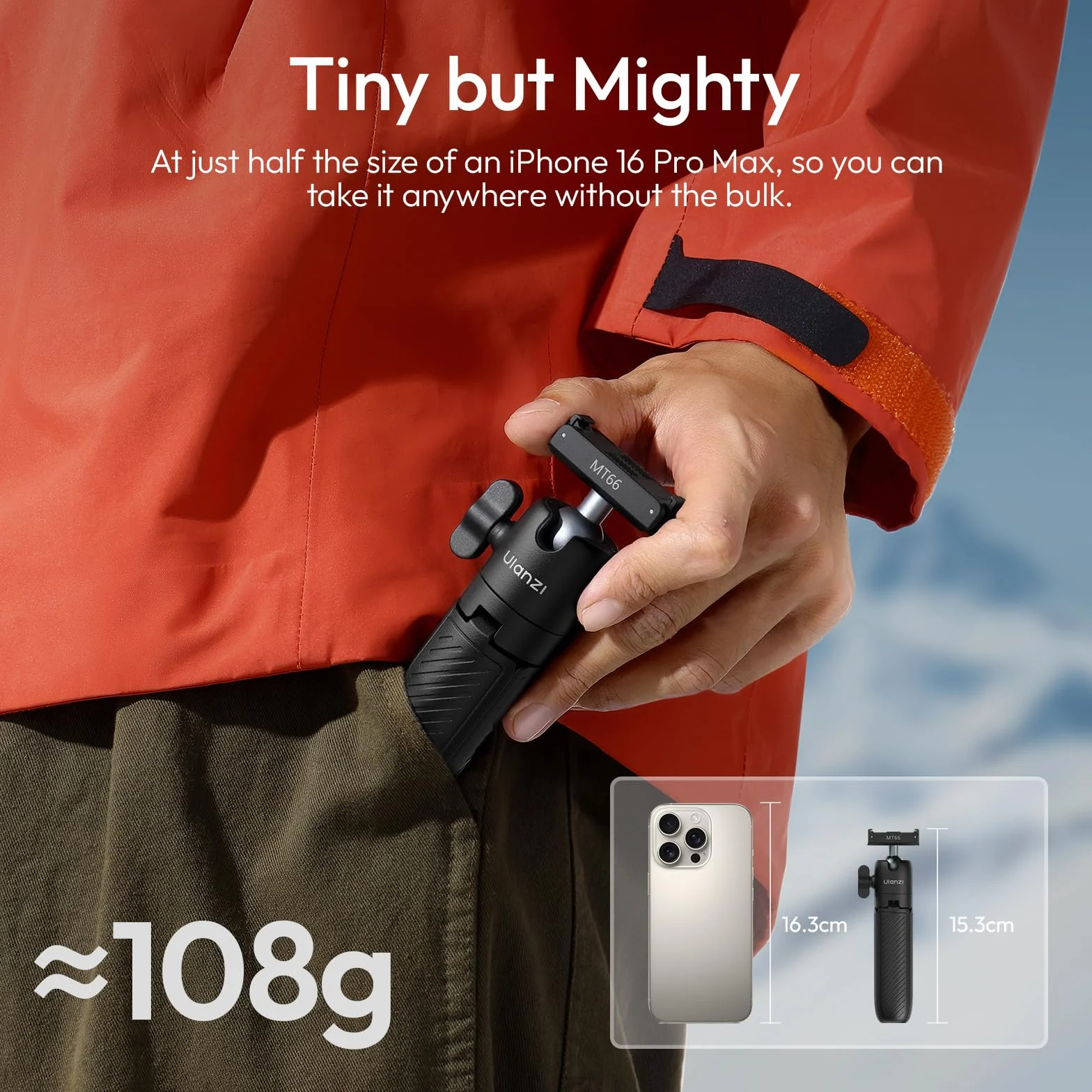 ULANZI MT66 Mini statyw przenośny do kamery z interfejsem magnetycznym DJI Action, kompatybilny z DJI Osmo Action 5pro/4/3