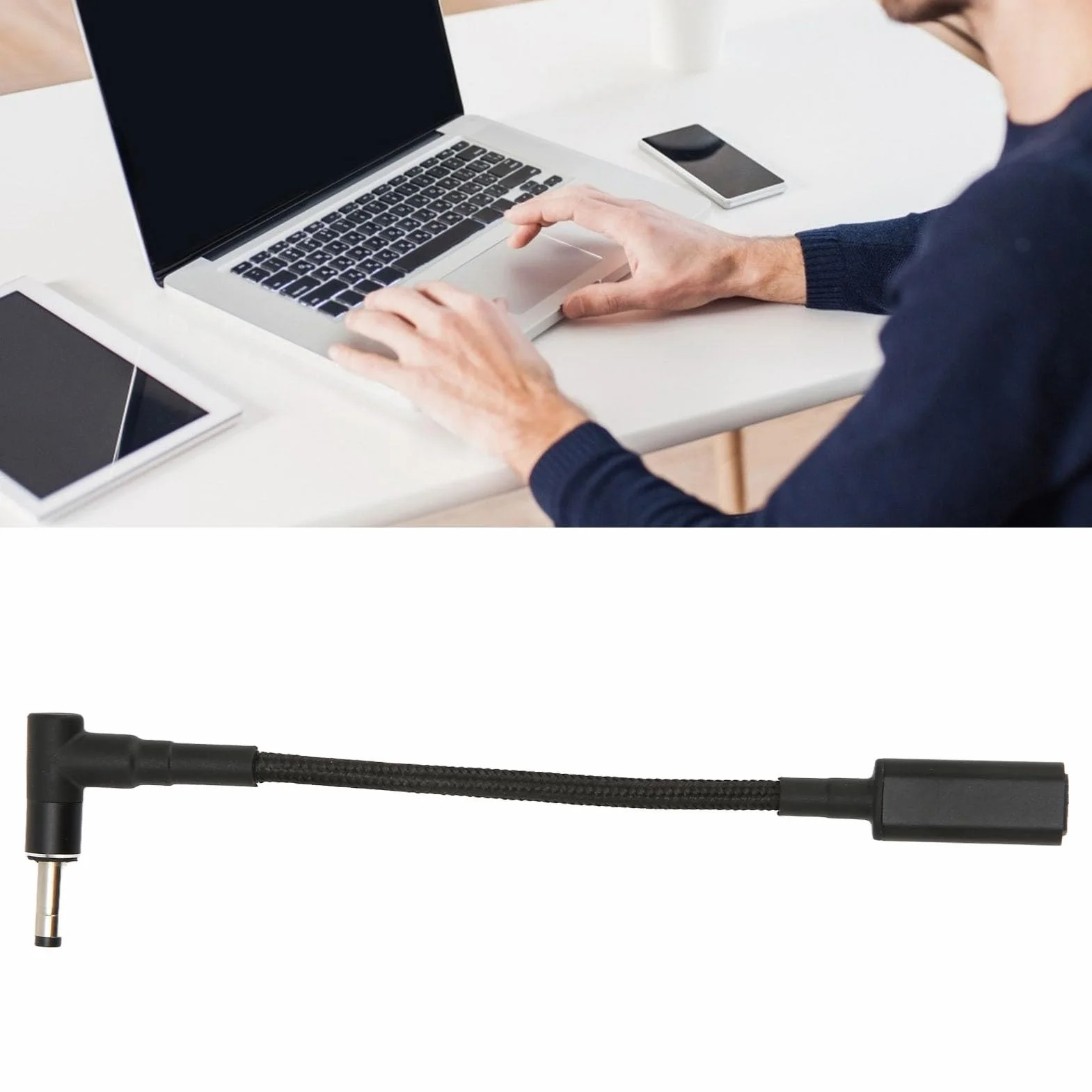 Przewód ładujący Adapter, USB C żeński na 4.0x1.7mm DC Męski Adapter 100W Podwójny PD EMARK Chip Konwerter Wtyczki Adapter do ładowania Laptopa