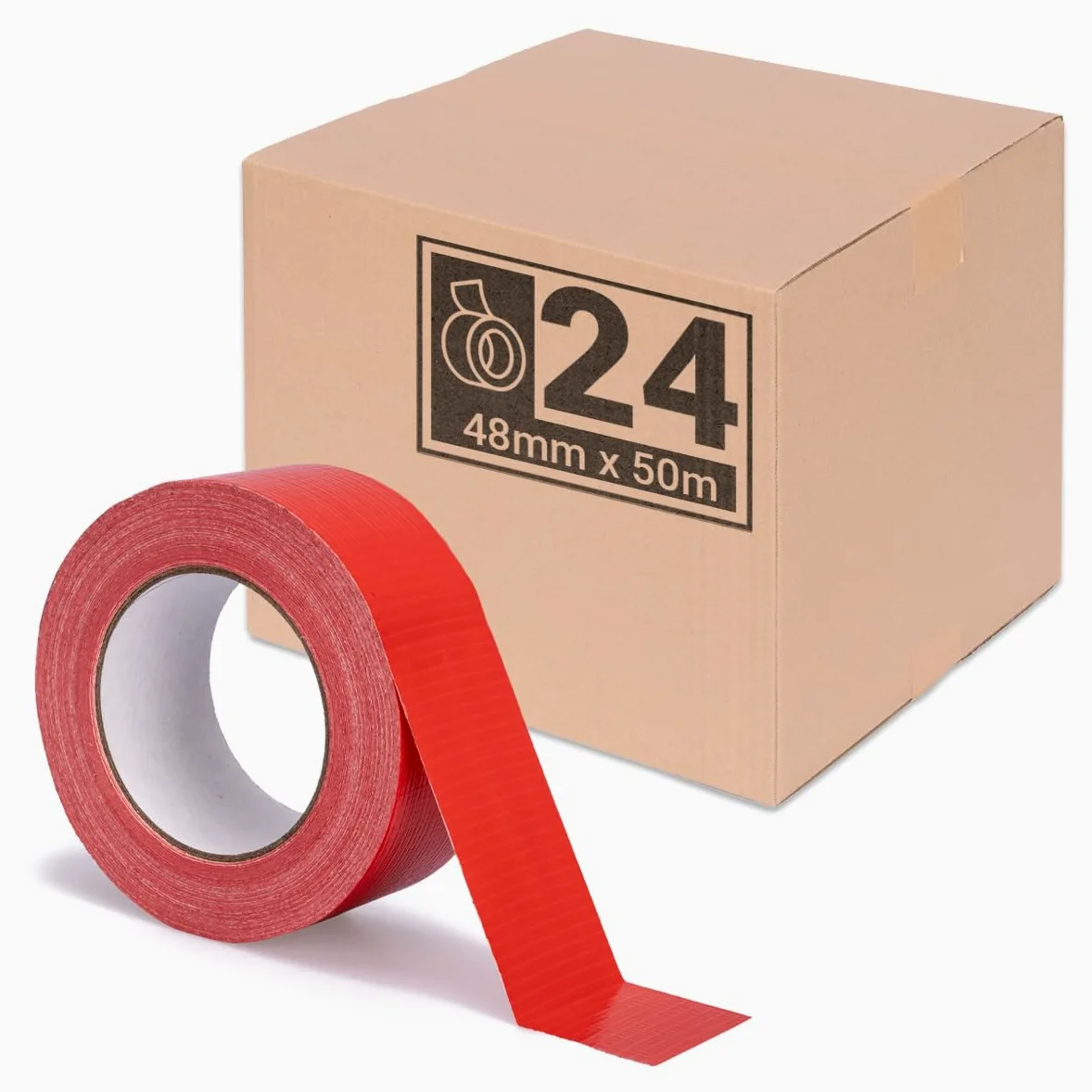 verpacking Opakowanie 24 szt. | taśma pancerna premium czerwona [50 m x 48 mm] taśma naprawcza | wysoka siła klejenia | taśma klejąca