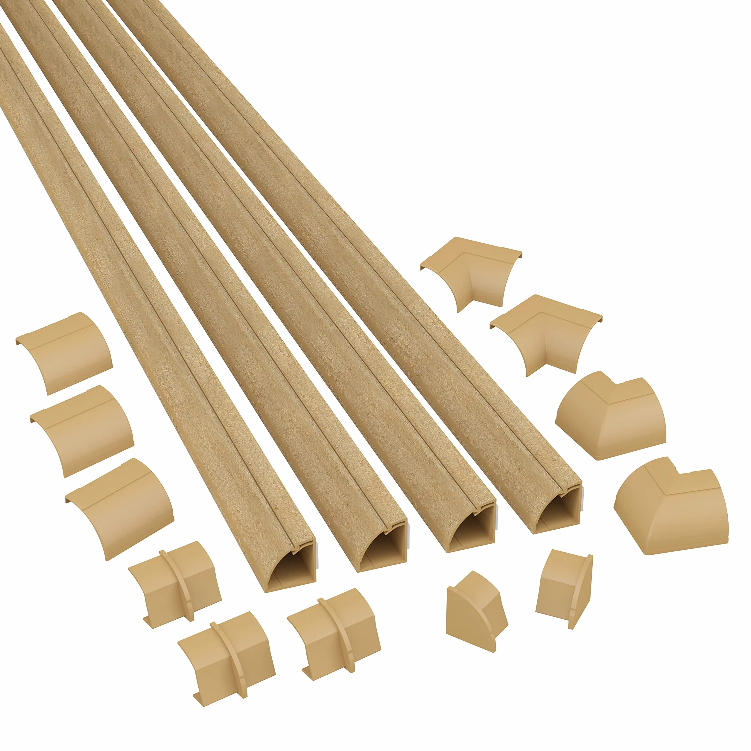 D-Line Kanały kablowe w kształcie kwadrantu - 4-częściowy zestaw (22 x 22 mm) o długości 1 metra w kolorze można pomalować