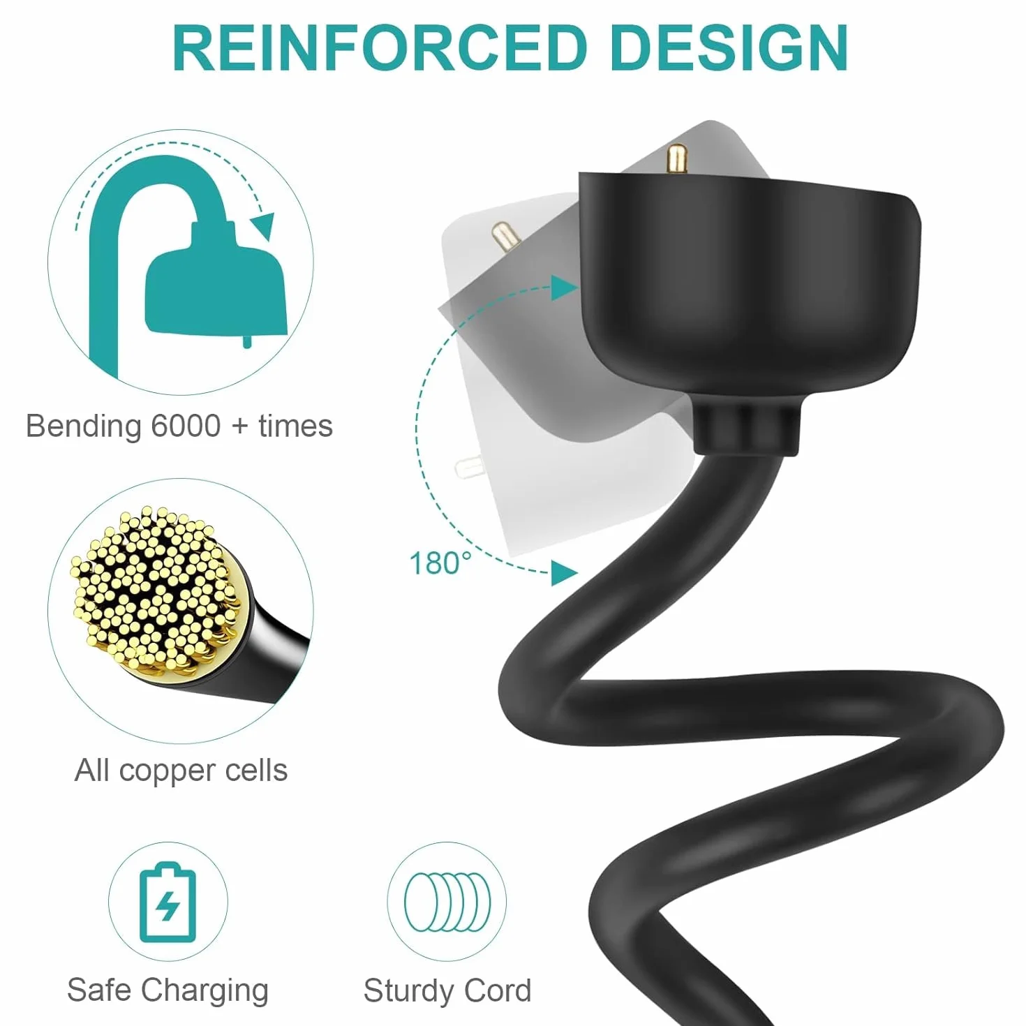 Ładowarka kompatybilna z Xiaomi Mi Band 5/6/7, kabel USB 47 cm