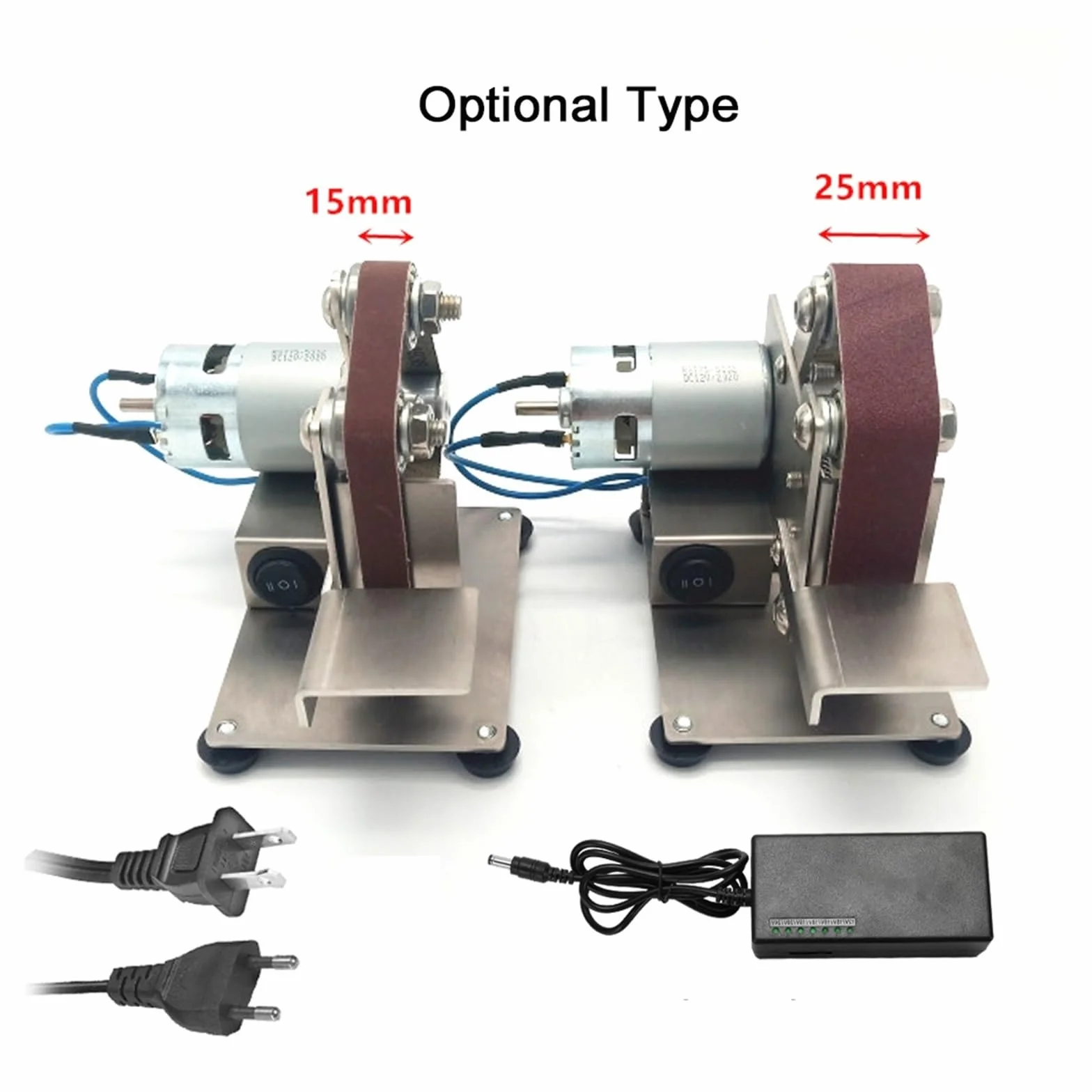 Polerka, szlifierka oscylacyjna, 15mm/25mm wielofunkcyjna szlifierka Mini elektryczna szlifierka taśmowa DIY szlifierka polerska Cutter Edges szlifierka taśmowa do szlifowania, polerowania(Type 15 bel