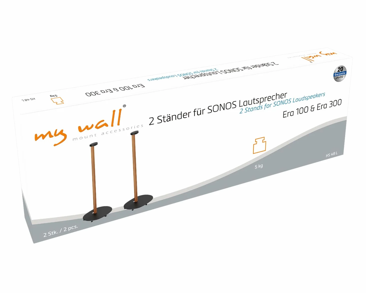 Stojak na głośniki Sonos Era HS48L do Era100 i Era300, stal i drewno bukowe