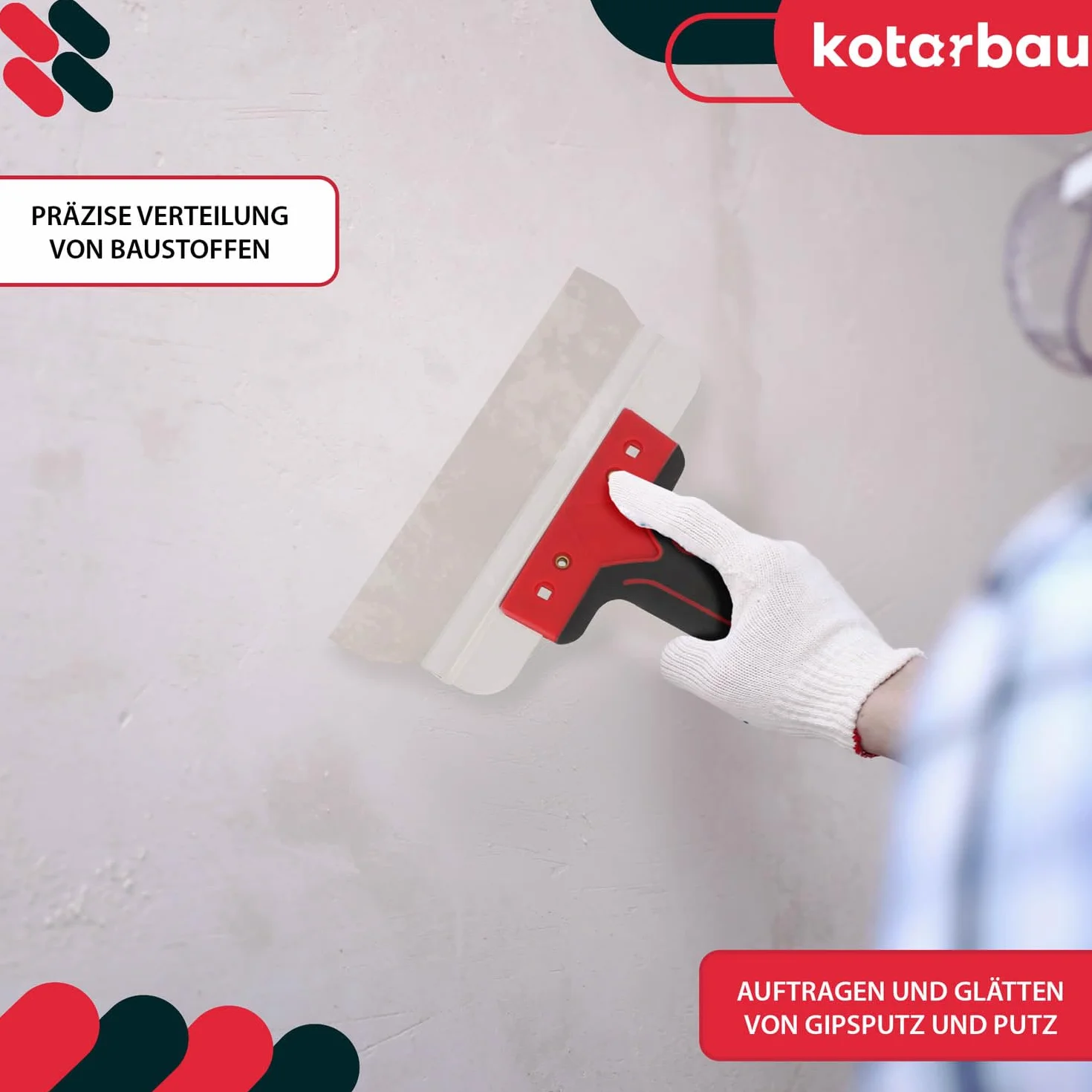 KOTARBAU® szpachla ze stali nierdzewnej do powierzchni, 250 mm, do nakładania masy szpachlowej gipsu, tynku