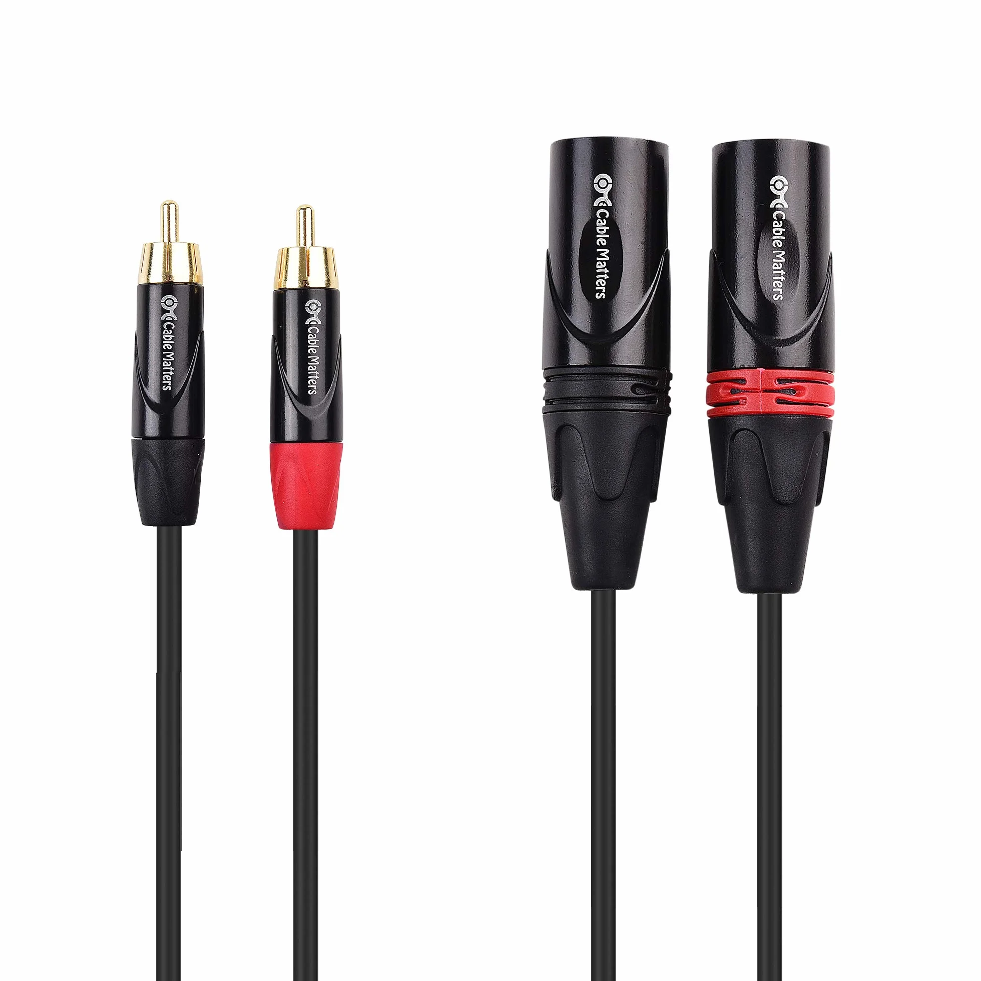 Cable Matters Asymetryczny kabel cinch na XLR 1,8 m podwójny XLR na RCA