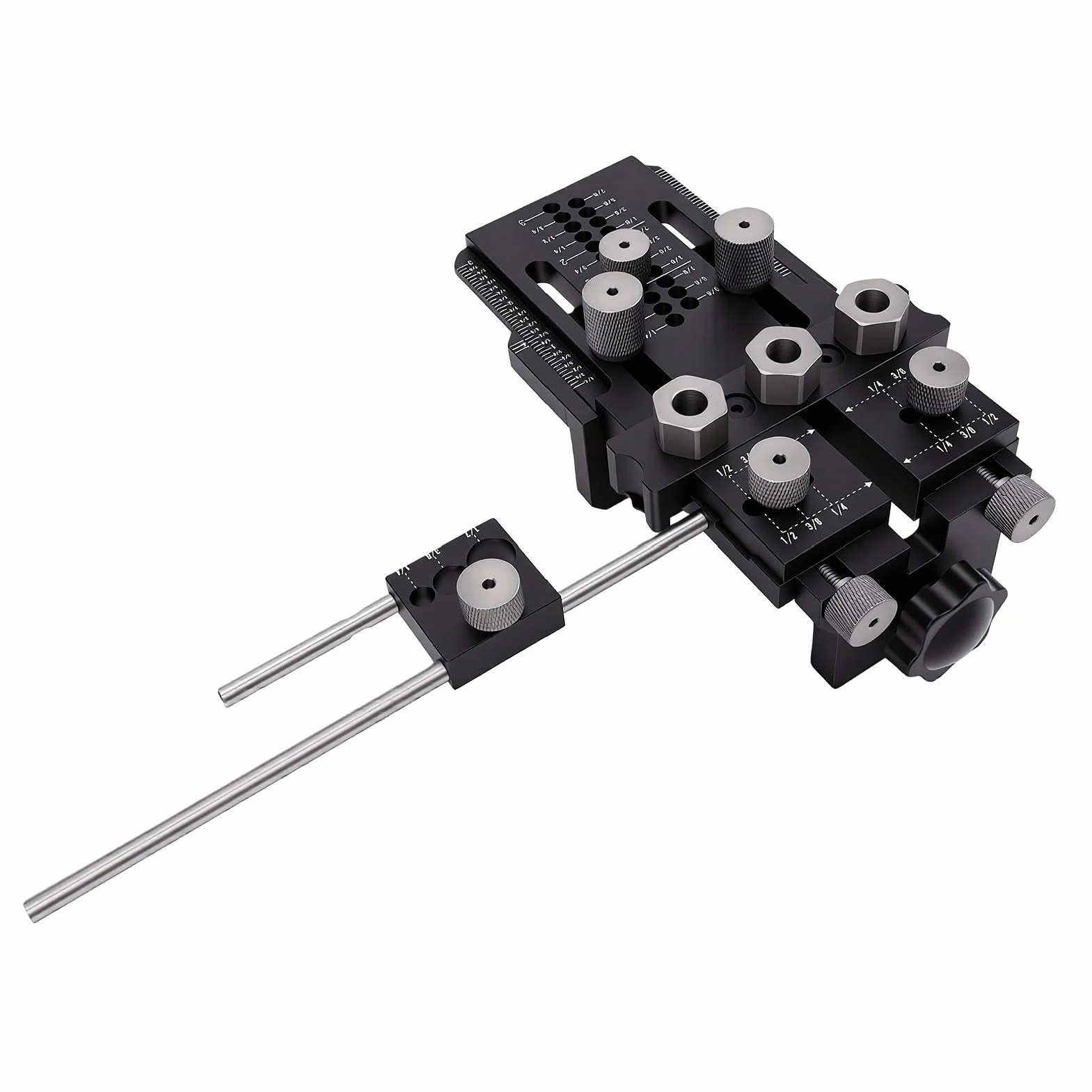 AMONIDA Zestaw Przyrządów do Kołków z możliwością Szybkiego Zatrzymania Dodatniego dla Profesjonalnych Stolarzy Stop Aluminium Trwały 20,5 X 8,8 Cm