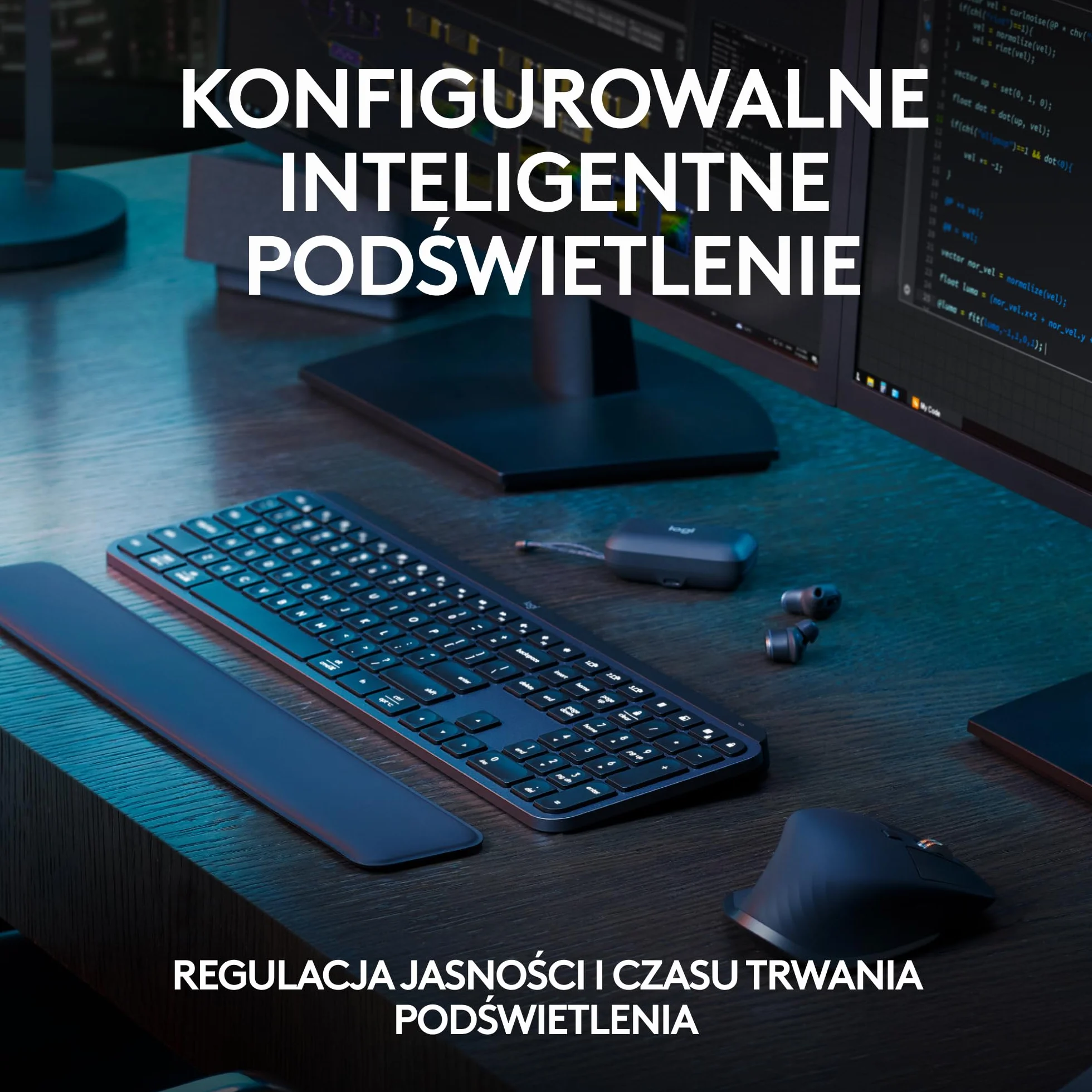 Logitech MX Keys S Bezprzewodowa Klawiatura Niski Profil Cicha Podświetlana Bluetooth USB-C QWERTY US Intl Szary