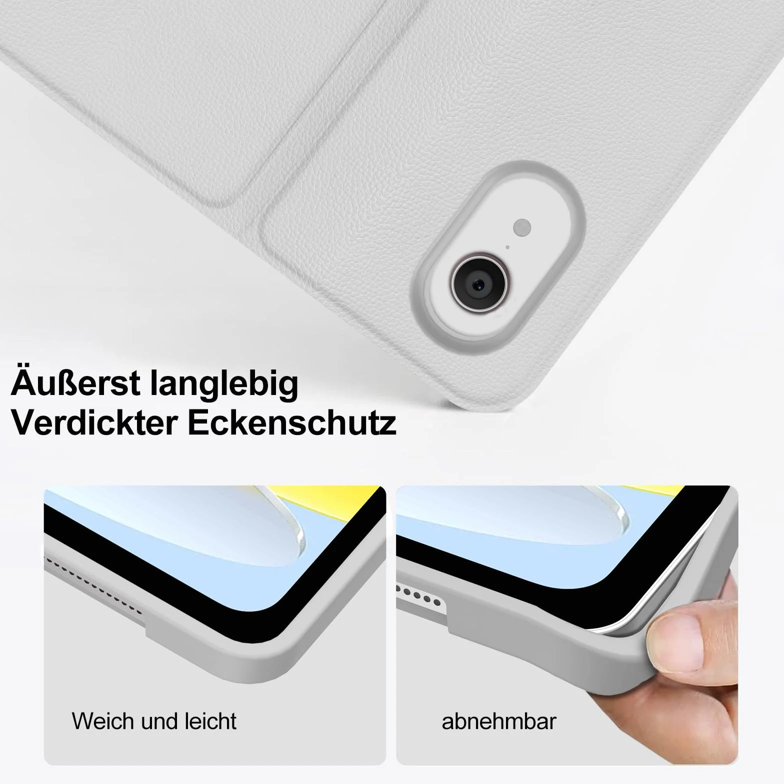 SENGBIRCH Etui z klawiaturą do iPad 10. generacji 10.9" Bluetooth QWERTZ jasnoszare