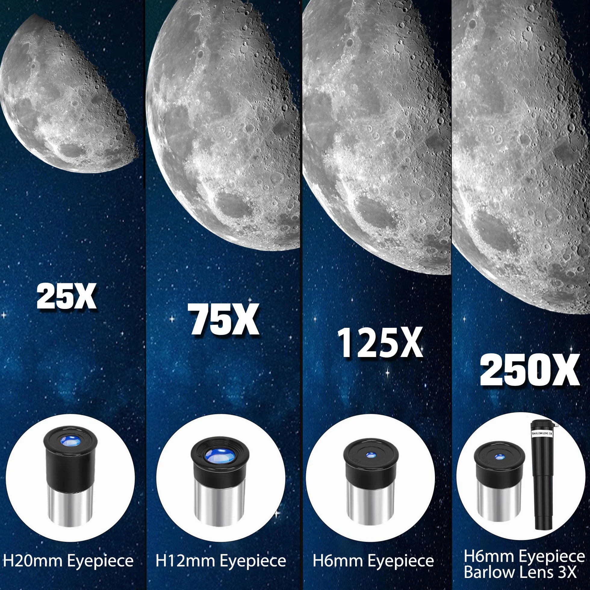 Teleskop dla dzieci Pro 70 mm 500 mm FMC refraktor astronomiczny z regulowanym statywem i uchwytem AZ