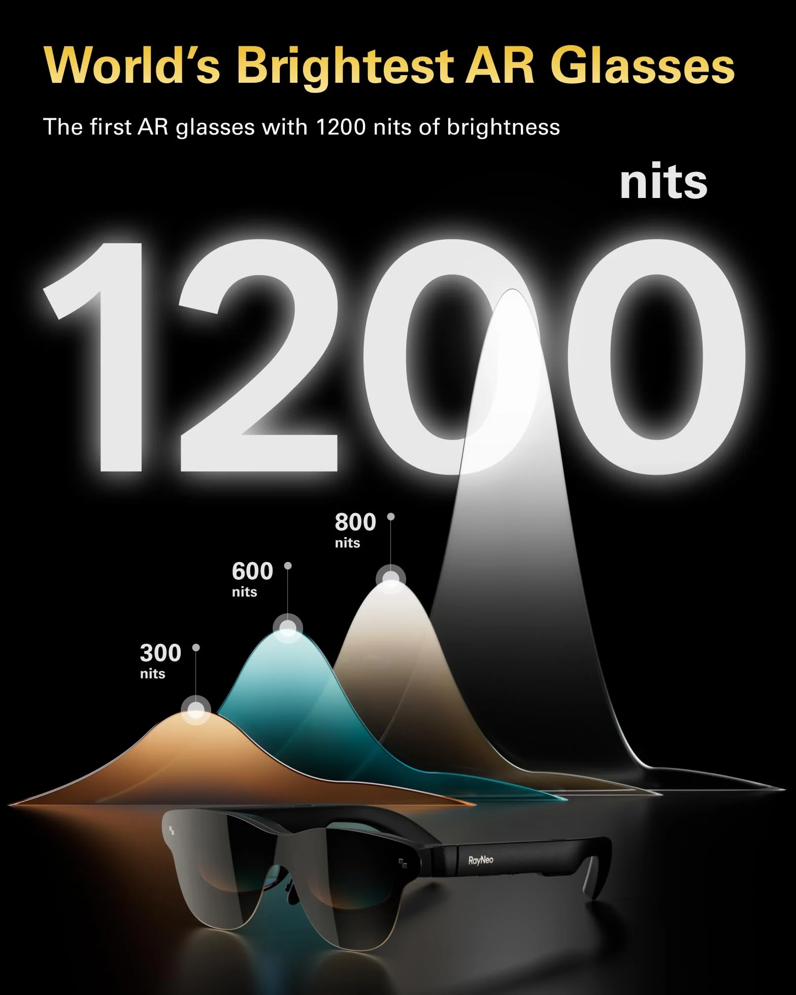 RayNeo Air 3s Pro Okulary AR XR 1200 nitów 120 Hz HueView 2.0 inteligentne okulary do gier