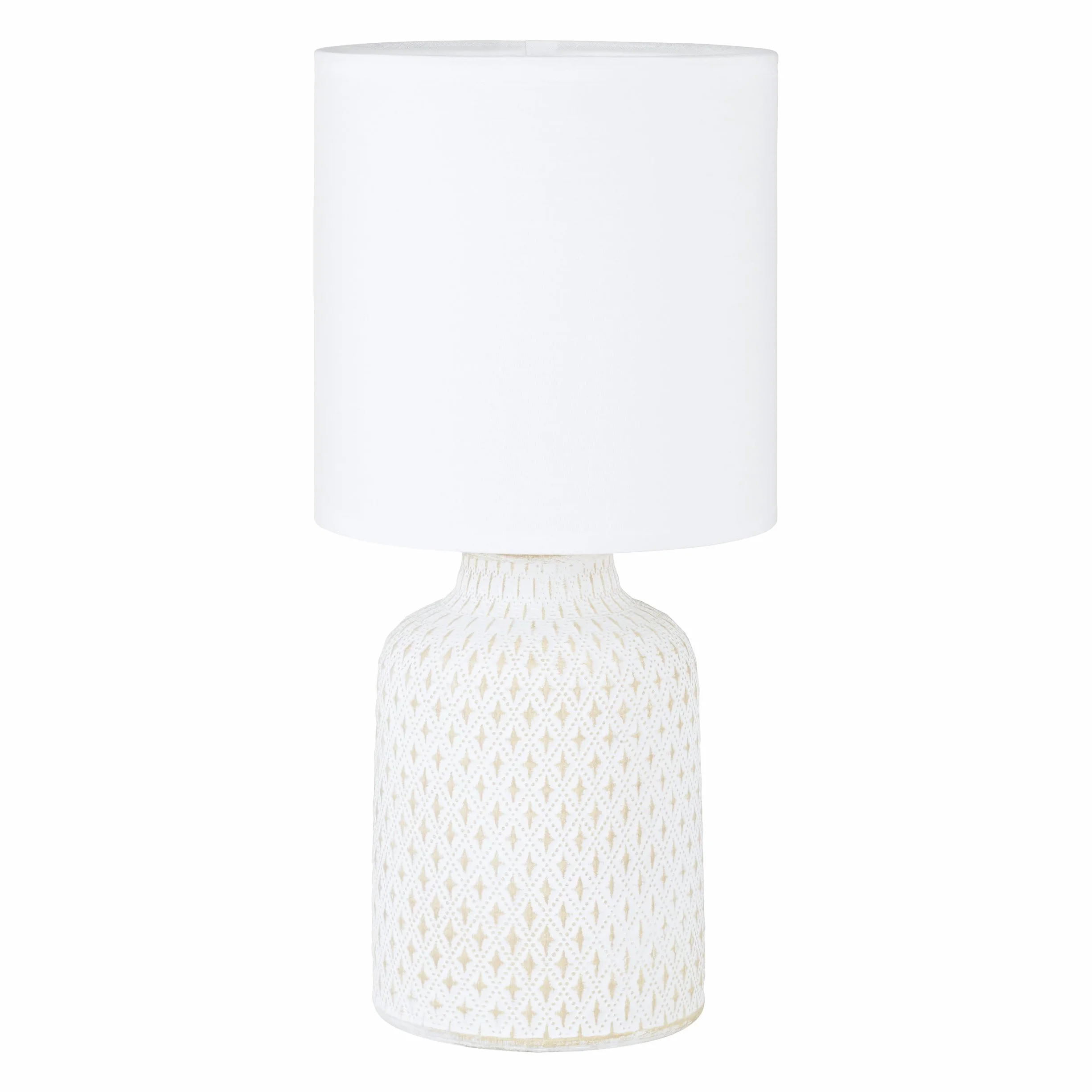 EGLO lampa stołowa Bellariva | oprawa lampka nocna z ceramiki w kolorze kremowym tkanina białym światło do salonu światło przełącznikiem E14