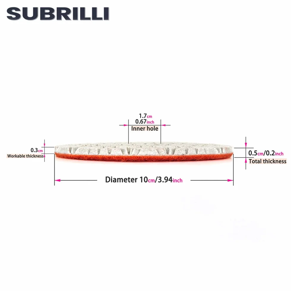 9 sztuk 10,2 cm (4 cale), diamentowe podkładki polerskie na sucho/mokro, krok 2 do granitu, marmuru, kwarcu i betonu