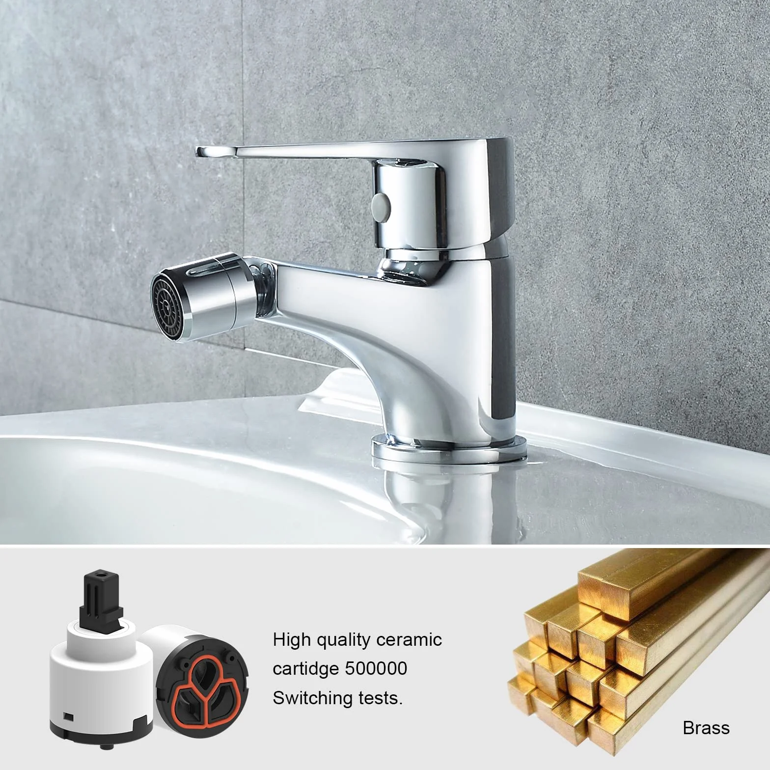 Ibergrif Klasyczny Bidet Łazienkowy, Bateria Jednouchwytowa do Umywalki, Chrom
