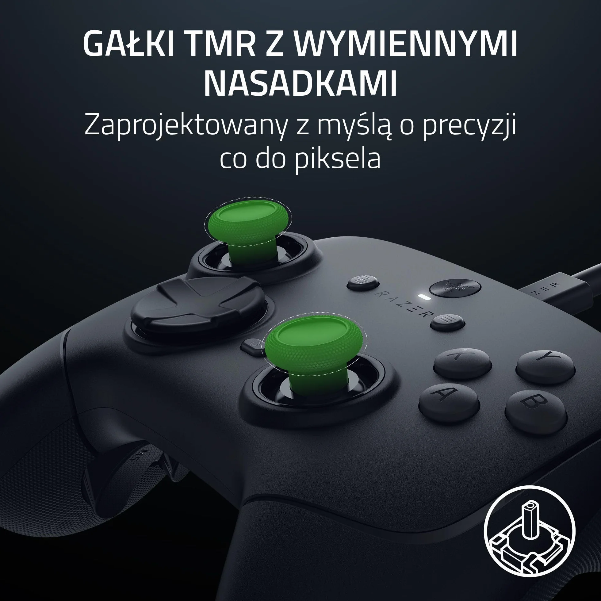 Razer Wolverine V3 Tournament Edition 8K PC przewodowy kontroler e-sportowy HyperPolling 8K Hz drążki TMR Czarny