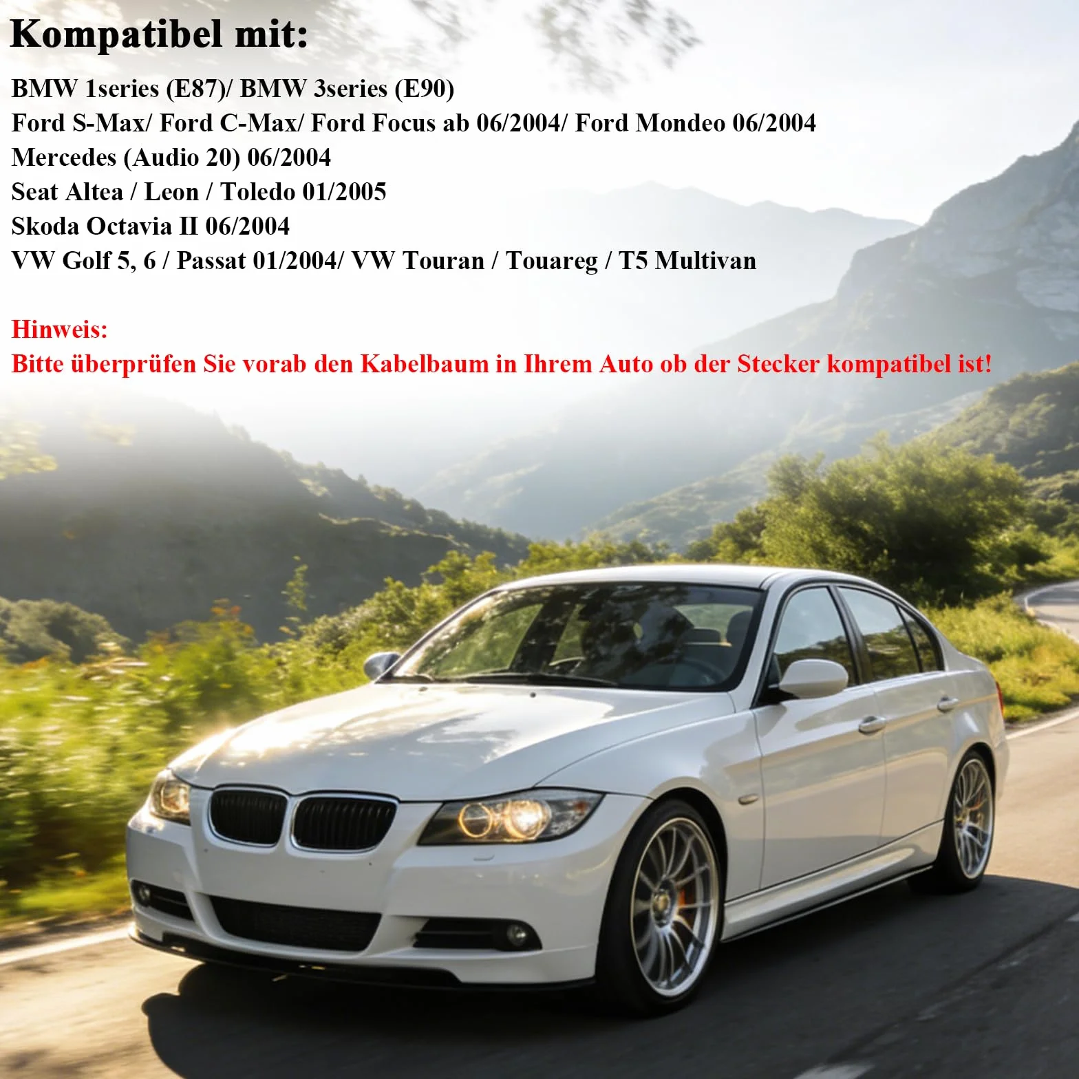 High Low adapter subwoofera konwerter do radia samochodowego 2-kanałowy adapter cinch, kabel na wyjście Quadlock, kabel przedłużający High-Low pasuje do BMW Ford, Mercedes, Seat, Skoda, VW