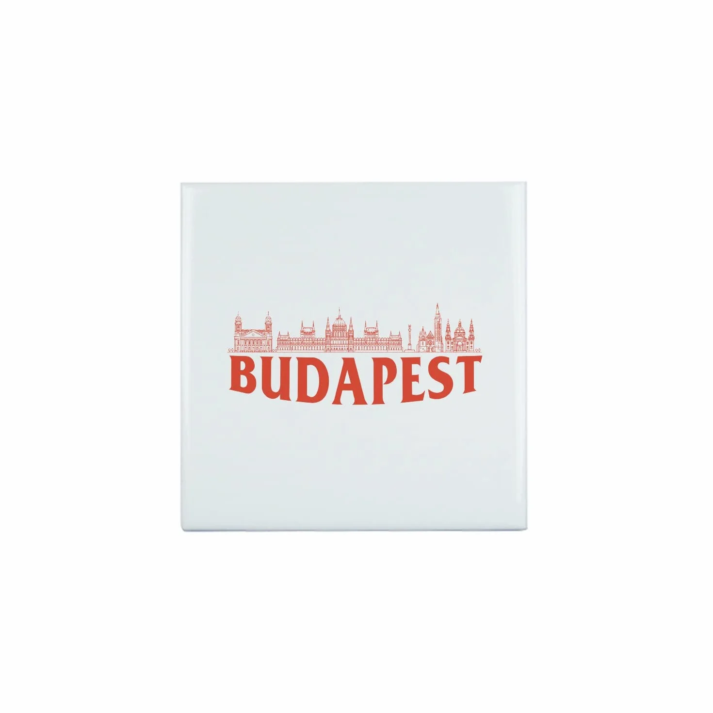 Fantastyczna Ceramiczna Płytka Dekoracyjna 10,8 x 10,8 cm - Budapeszt Minimalistyczny Podróż Węgry Turystyka