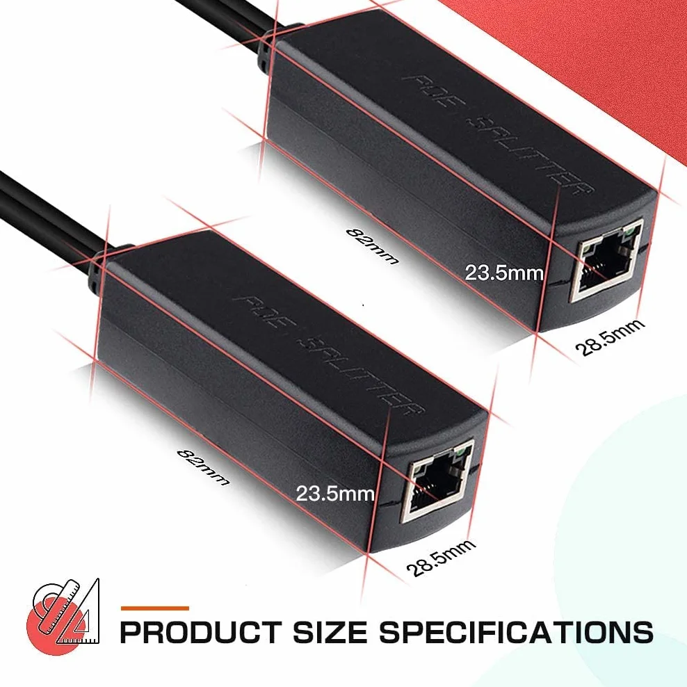 Gigabit Active PoE Rozdzielacz 48V do 12V DC 5,5x2,1 mm IEEE 802.3af/at 10/100/1000 Mbps