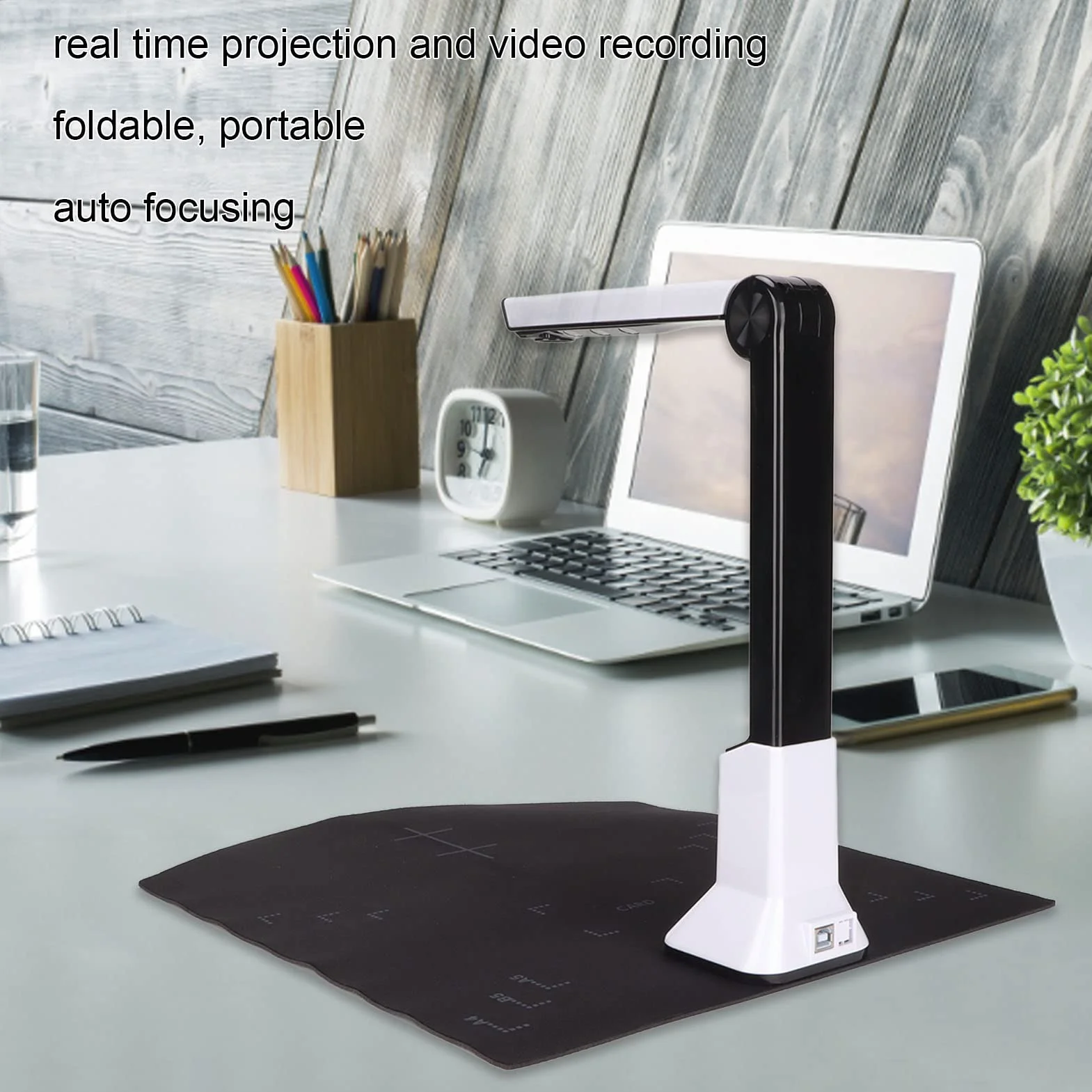 Wizualizator USB 8MP/kamera Dokumentacyjna, Skaner Dokumentów Formatu, Wielojęzyczny Skaner Dokumentów OCR, do Zdalnego Uczenia Się z Zoomem, OBS i Teams, dla