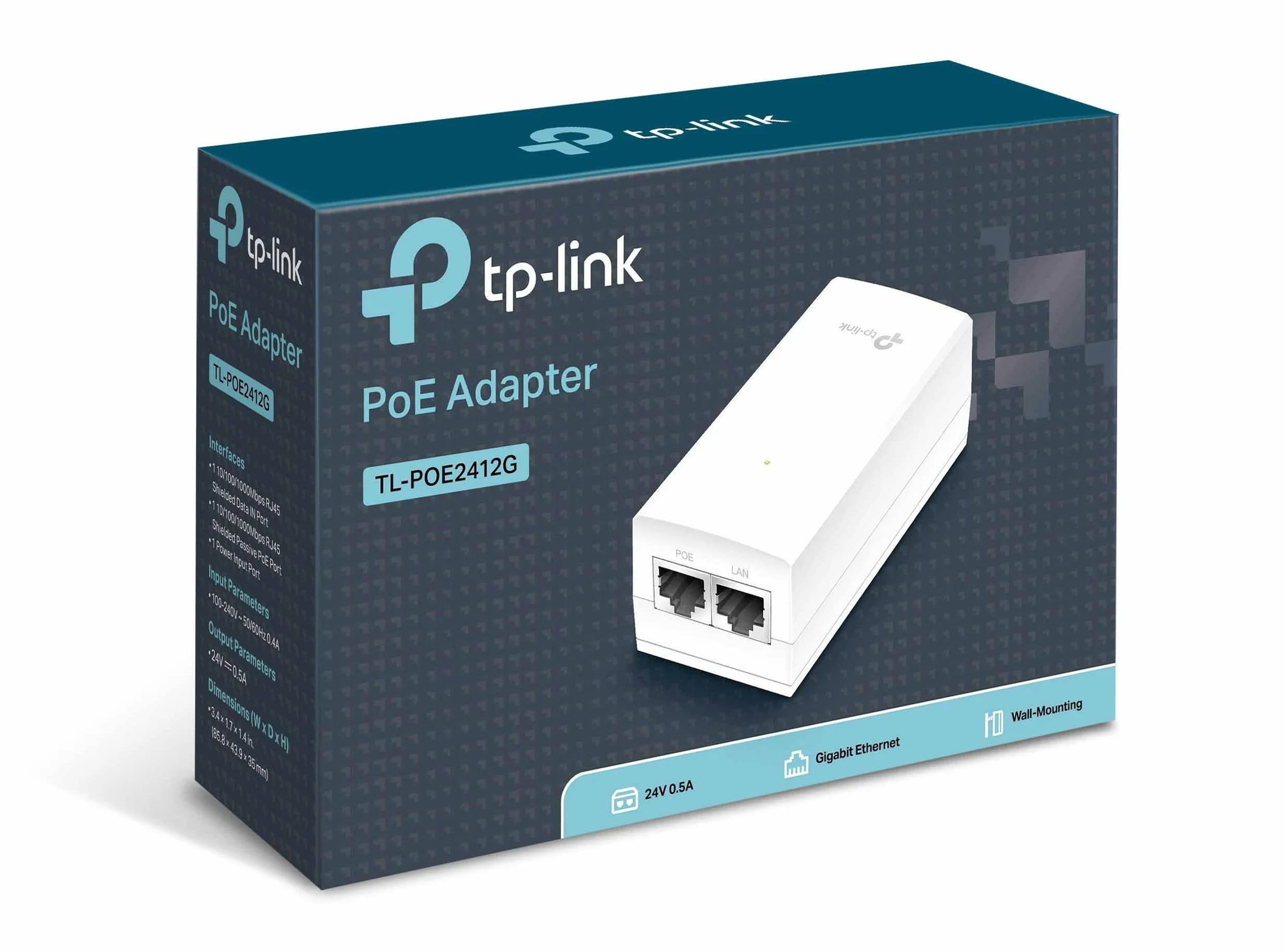 TP-Link TL-POE2412G | Injector PoE pasywny 24 V / 12 W | Port Gigabit | Kompatybilny z produktami TP-Link CPE i EAP