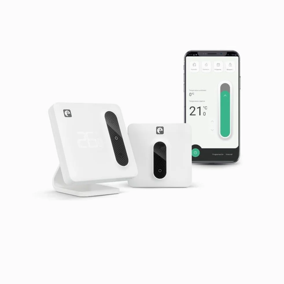 Garza Smart 401367G 401367G inteligentny termostat Wi-Fi do grzejników i ogrzewania, z adapterem, miernikiem zużycia, obsługą dotykową, rozpoznawaniem otwartych okien, sterowaniem za pomocą aplikacji