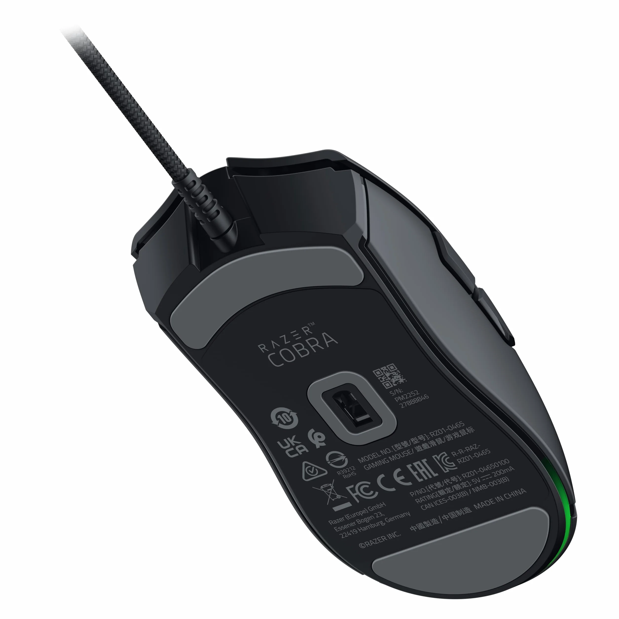 Razer Cobra przewodowa mysz do gier Chroma RGB 57 g optyczne przełączniki Gen-3 oświetlenie chromowe
