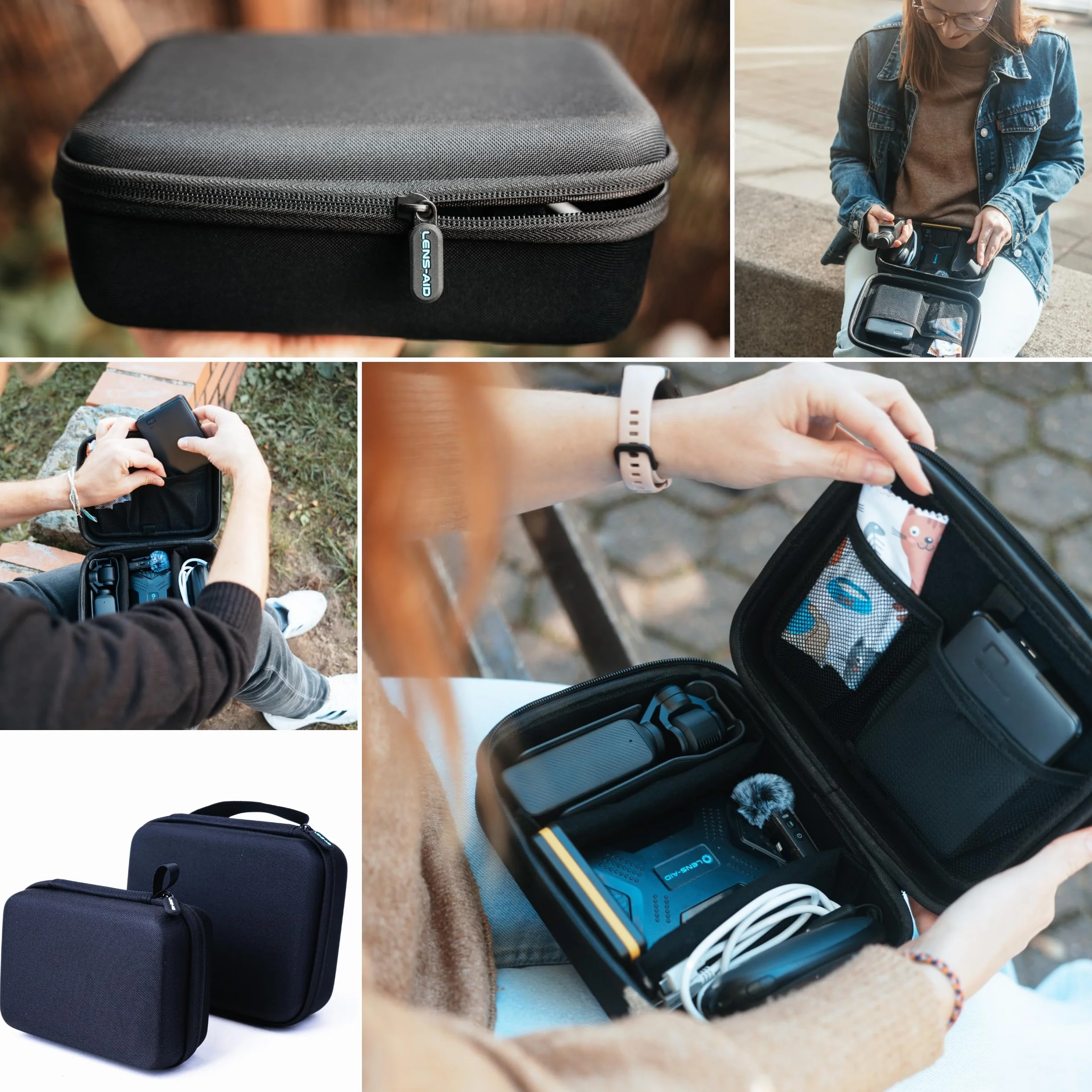 LENS-AID Organizer Case na akcesoria do aparatów fotograficznych, czarny, Hard Case