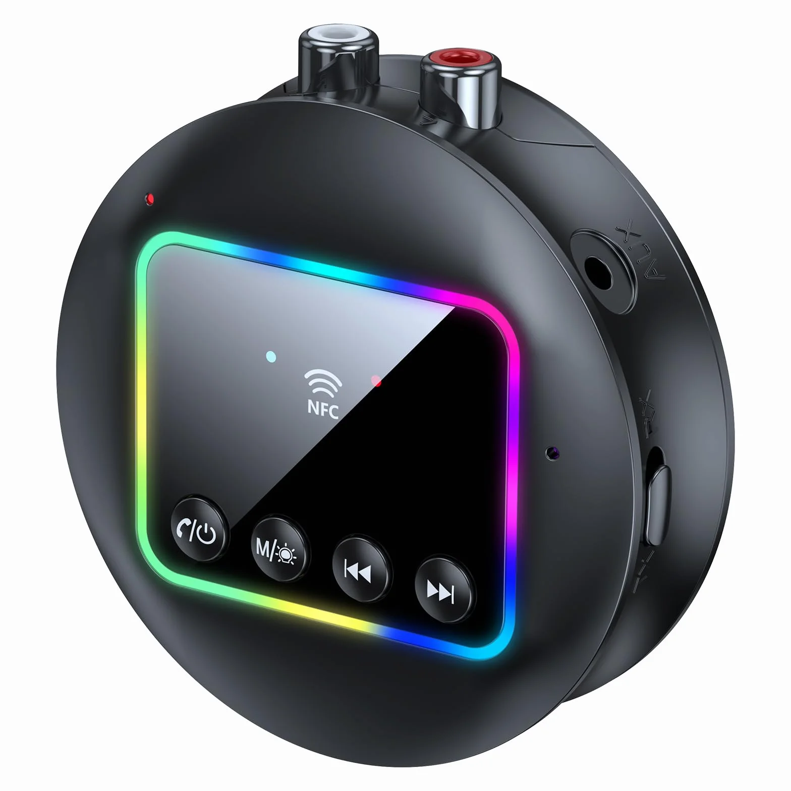 AXFEE odbiornik Bluetooth 5.4 do HiFi, adapter audio NFC z RCA i gniazdem 3,5 mm, 2-w-1 nadajnik i odbiornik BLUETOOTH do domowego zestawu stereo, głośnika, samochodu, TV, muzyki do streamingu