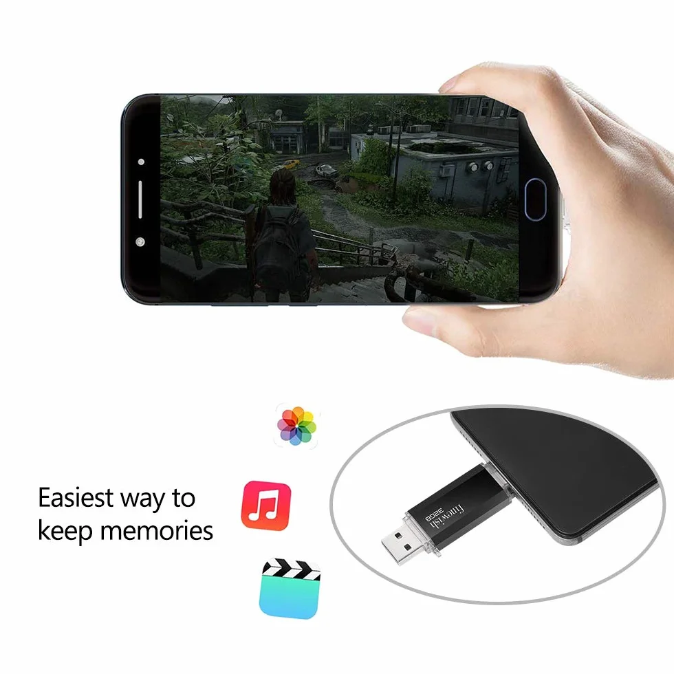 HAODIUSB88 USB Typu C 32 GB 2 w 1 OTG Pamięć Przenośna Czarny