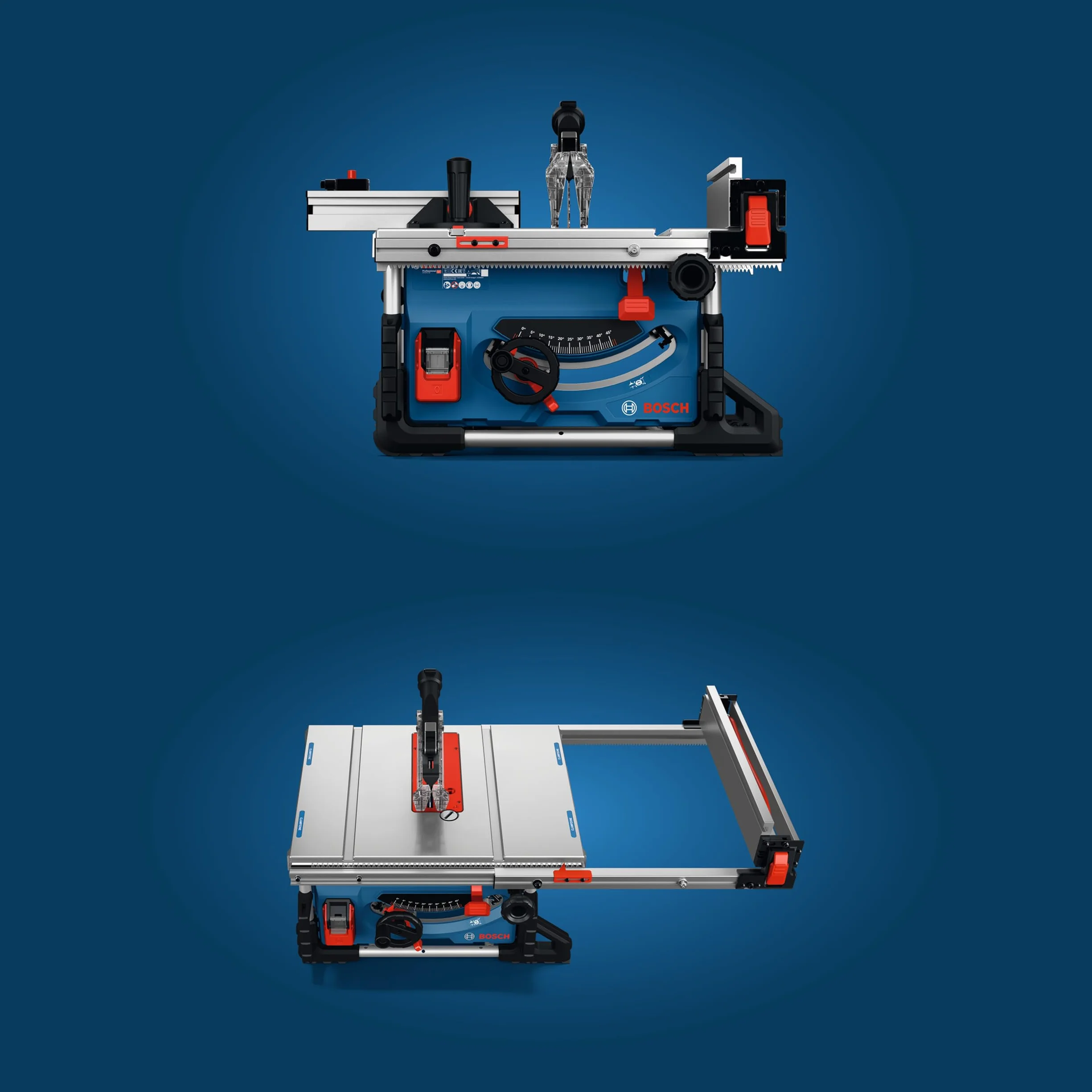 Bosch Professional 18V System Akumulatorowa stołowa piła tarczowa GTS 18V-70 (tarcza pilarska Optiline Wood, prowadnica kątowa, drążek prowadzący, klucz oczkowy, pokrywa ochronna, 2 adaptery)