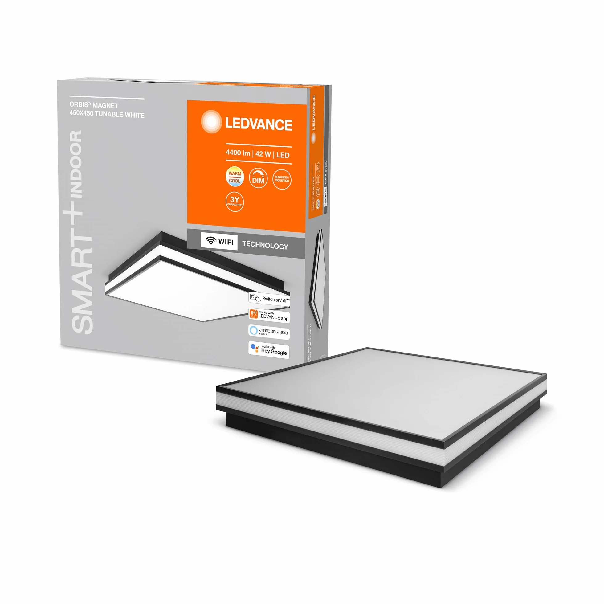 LEDVANCE Oprawa oświetleniowa: for sufit, DECORATIVE CEILING WITH WIFI TECHNOLOGY / 42 W, 220…240 V, kąt rozsyłu światła: 110°, Program Tunable White, 3000…6500 K, materiał: steel, IP20