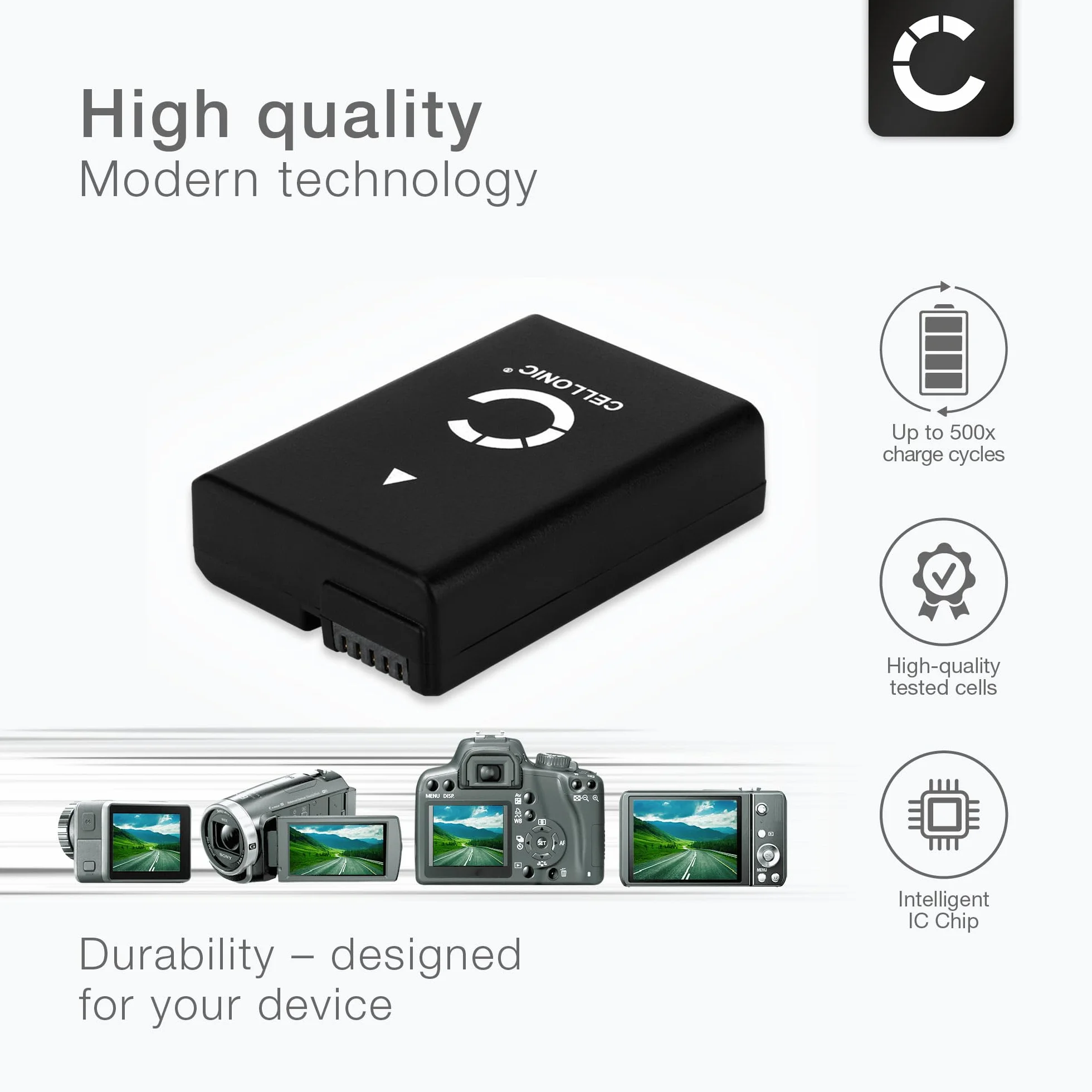 CELLONIC® Akumulator kompatybilny z Nikon D5600 D5500 D5300 D5200 D5100 D3500 D3400 D3300 D3200 D3100 Df CoolPix P7800 P7700 P7000, 1050mAh EN-EL14 EN-EL14a akumulator zapasowy bateria