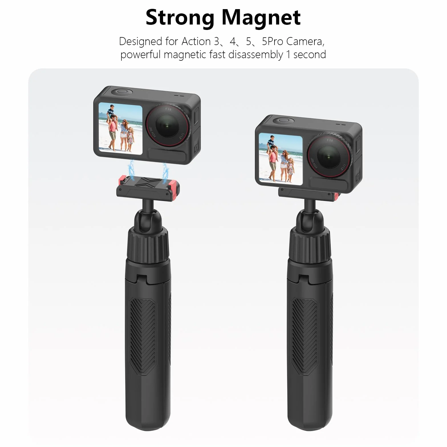 Statyw do DJI Osmo Action 5 Pro z magnetycznym szybkim zapięciem, drążek przedłużający Mini 360 Selfie Stick