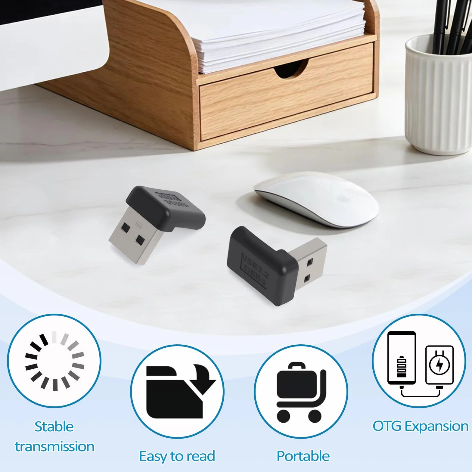 LOLANIUT Adapter USB C na USB 3.0 OTG 90 stopni 2 sztuki