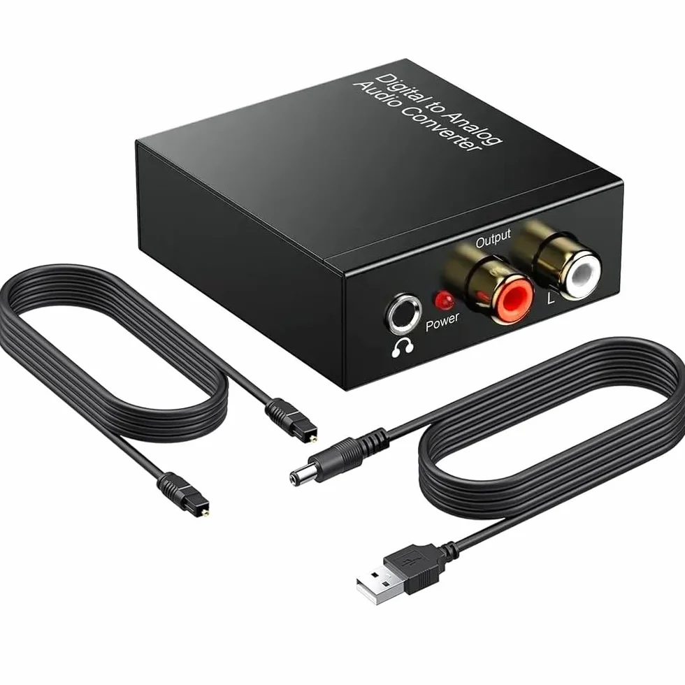 Winkin Konwerter DAC cyfrowy na analogowy konwerter audio USB Hifi zen toslink na analogowe stereo z kablem optycznym PCM/LPCM R/L 3