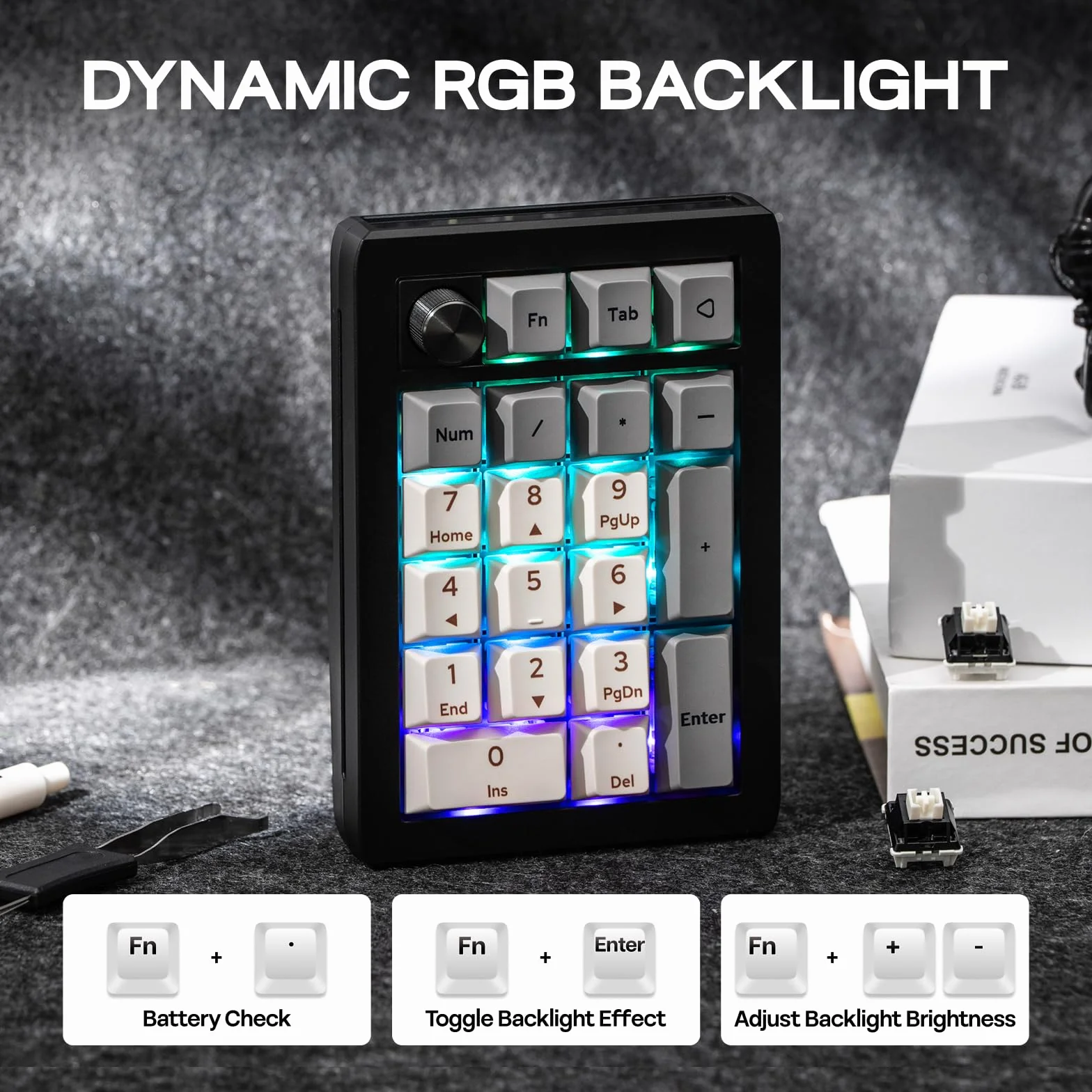 EPOMAKER EK21 VIA Gasket Numpad 1000 mAh BT 5.0 2,4 GHz przewodowy Hot-Swap programowalny Win Mac Gaming