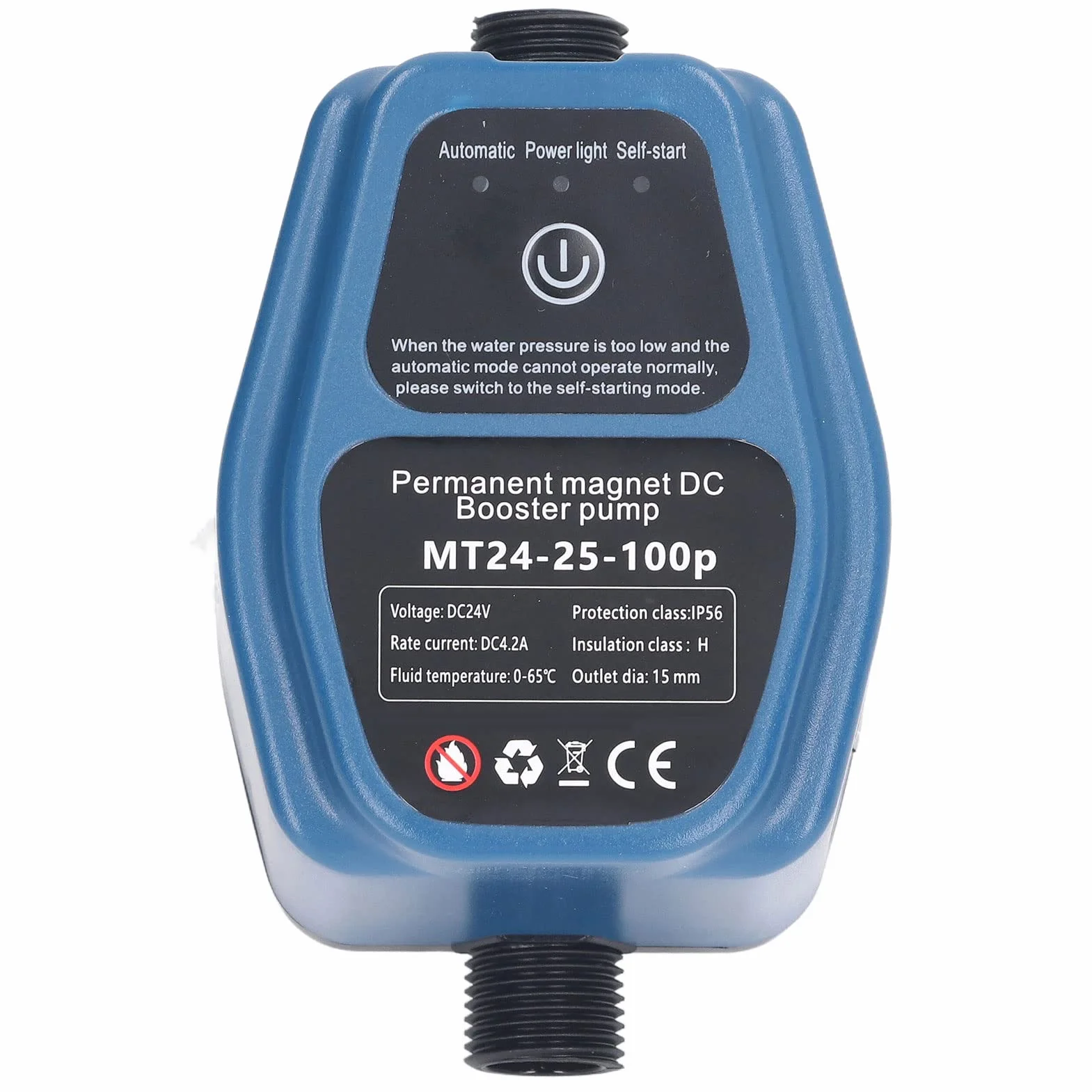 Pompa Zwiększająca Ciśnienie Wody, 100 W 24 V 25 L IP56 Inteligentny Czujnik Automatyczna Pompa Wspomagająca Prysznic 100 V 240 V do Użytku Domowego z cichą pracą (wtyczka UE)
