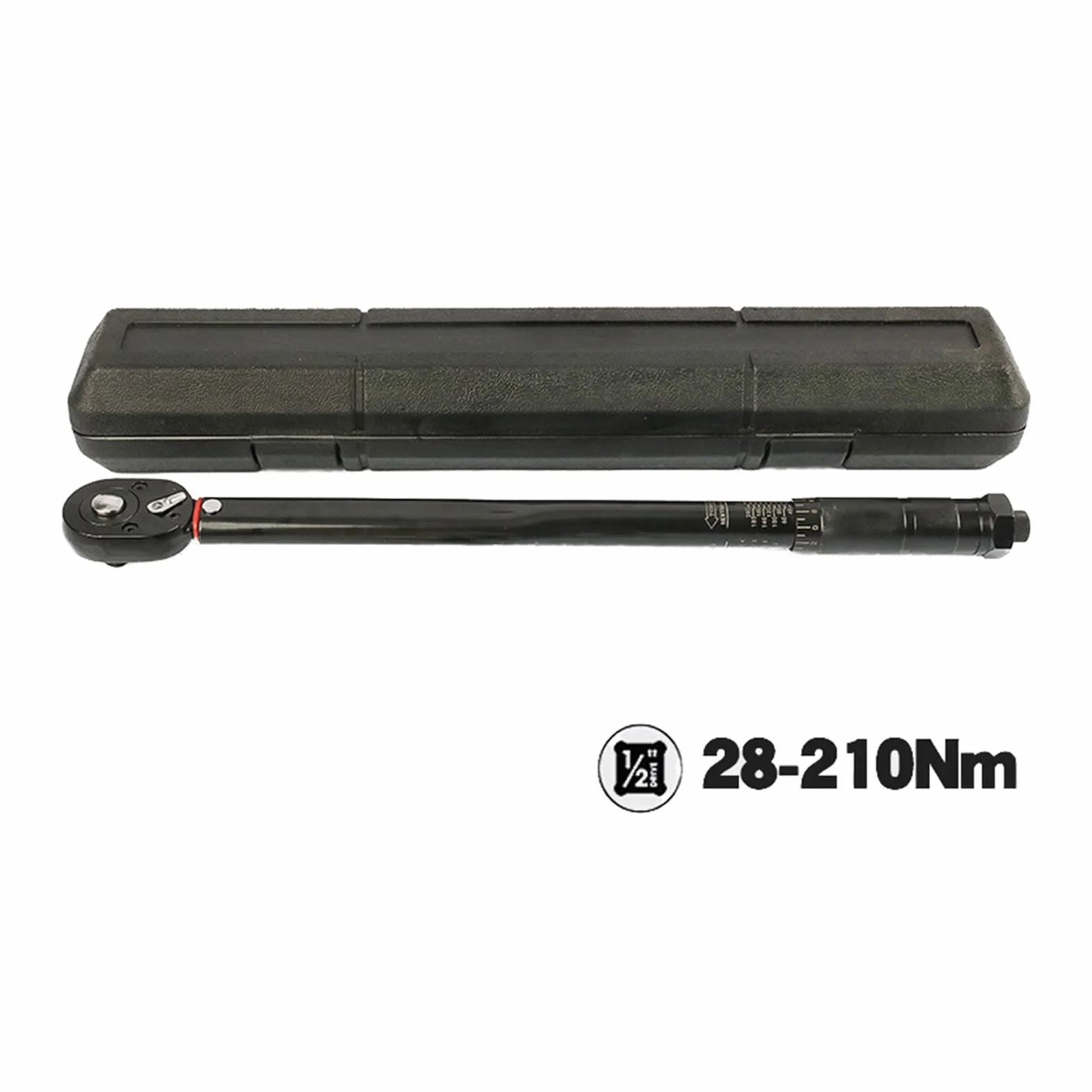 Cyfrowy klucz dynamometryczny 1/2 "Torque Preset Moment Drive Tool 28-210 Nm Pozytywny Negatywny Dwukierunkowy Spanner Auto Naprawa Narzędzia ręczne ze wskaźnikami LED o dokładności ±1%.