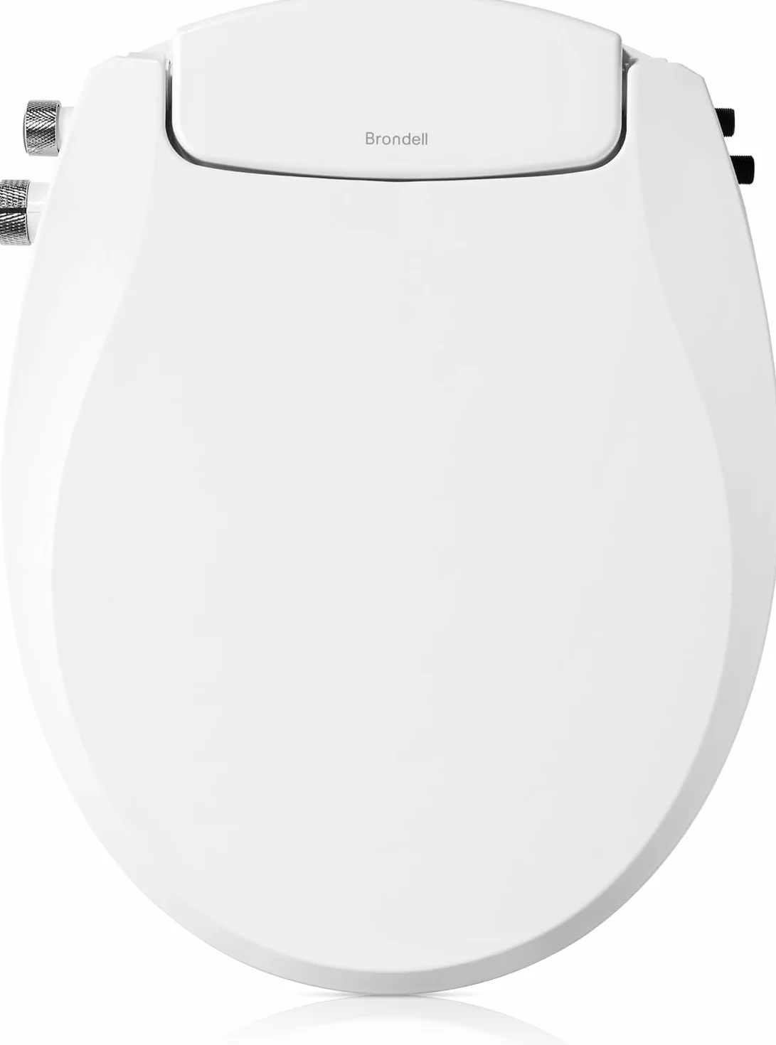 Brondell Bidetowa deska sedesowa, nieelektryczna, pasuje do okrągłych toalet, biała – system podwójnej dyszy, temperatura wody otoczenia, bidet z łatwą instalacją