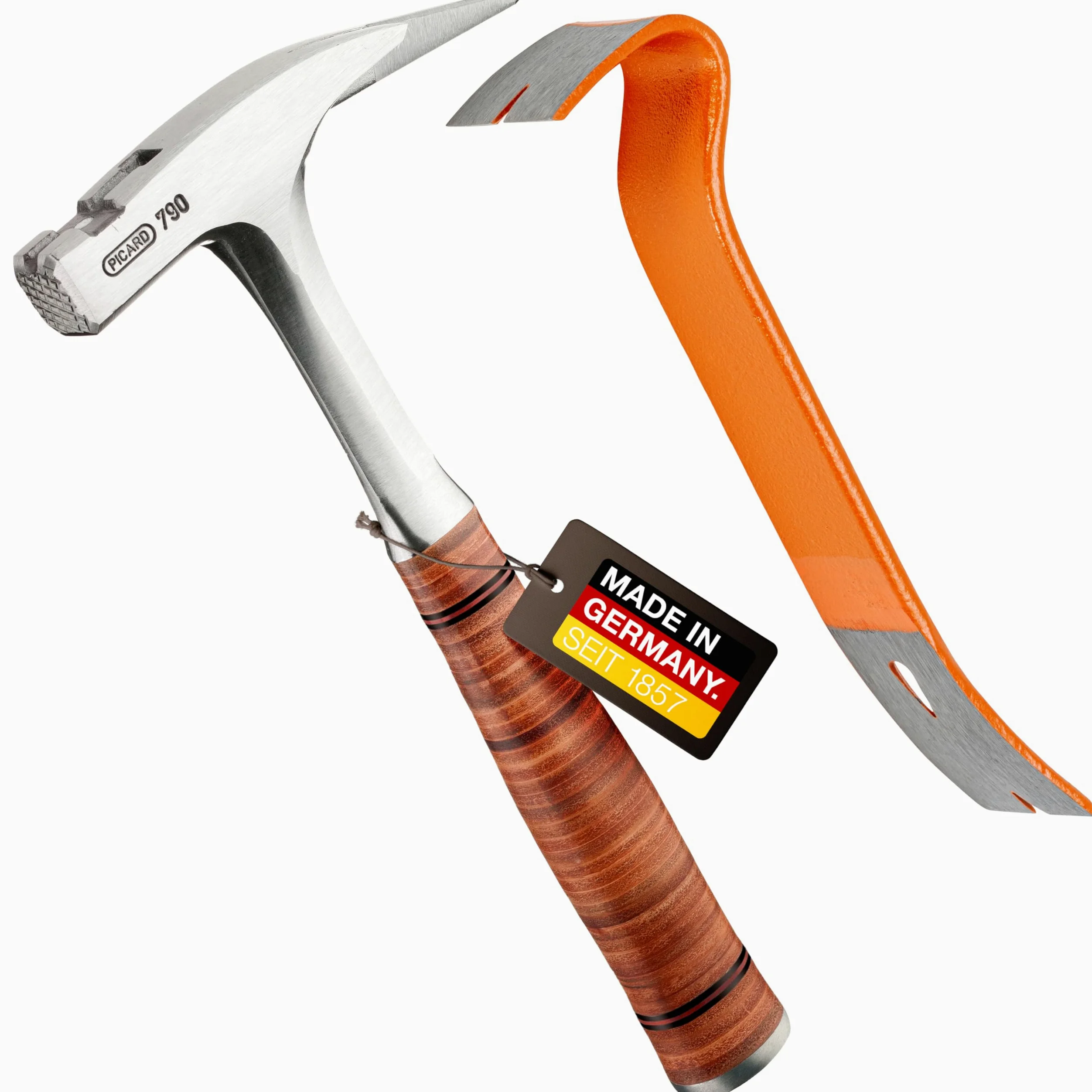 PICARD Młotek ciesielski nr 790 + Mini BlackGiant® + naklejka | waga całkowita 950 g | szorstki uchwyt na gwoździe | magnetyczny uchwyt na gwoździe | ochrona przed korozją | w całości stalowy trzonek