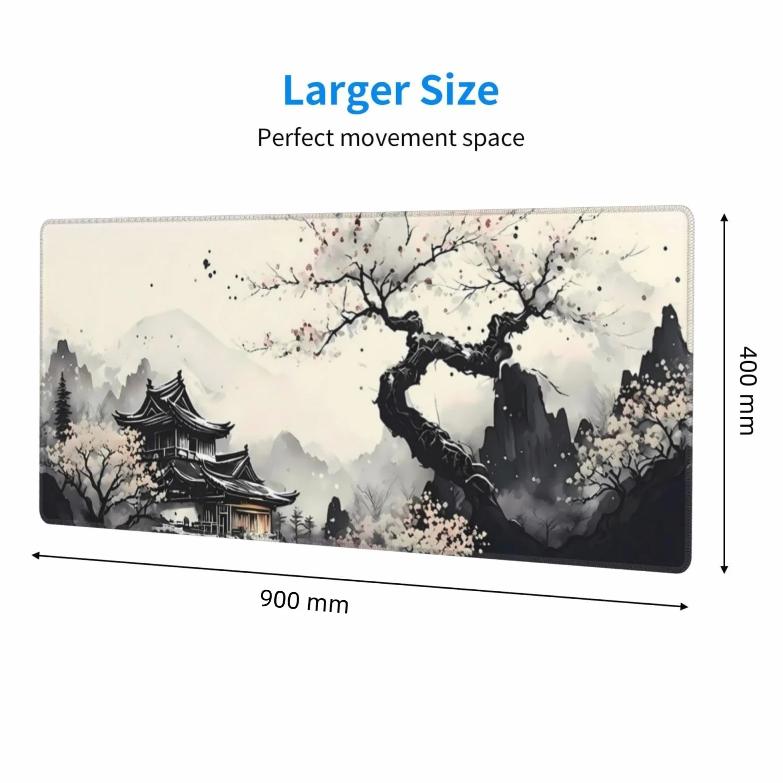 Podkładka pod mysz do gier 900 x 400 mm XXL, zmywalna, antypoślizgowa, szara wiśnia