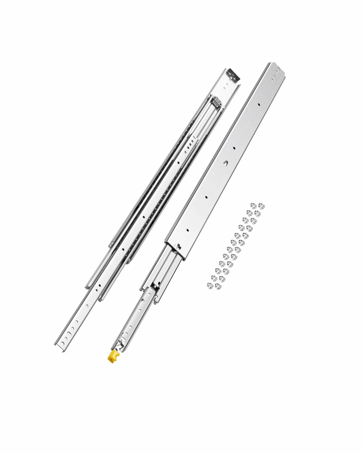 VEVOR 1 para prowadnic do szuflad z pełnym wysuwem 16, 18, 20, 24, 30, 35, 37,4, 59, 24, 32, 36, 40, 48, 152.4 cm, nośność 226.8 kg, łożysko kulkowe z blokadą boczną szyną do szuflady