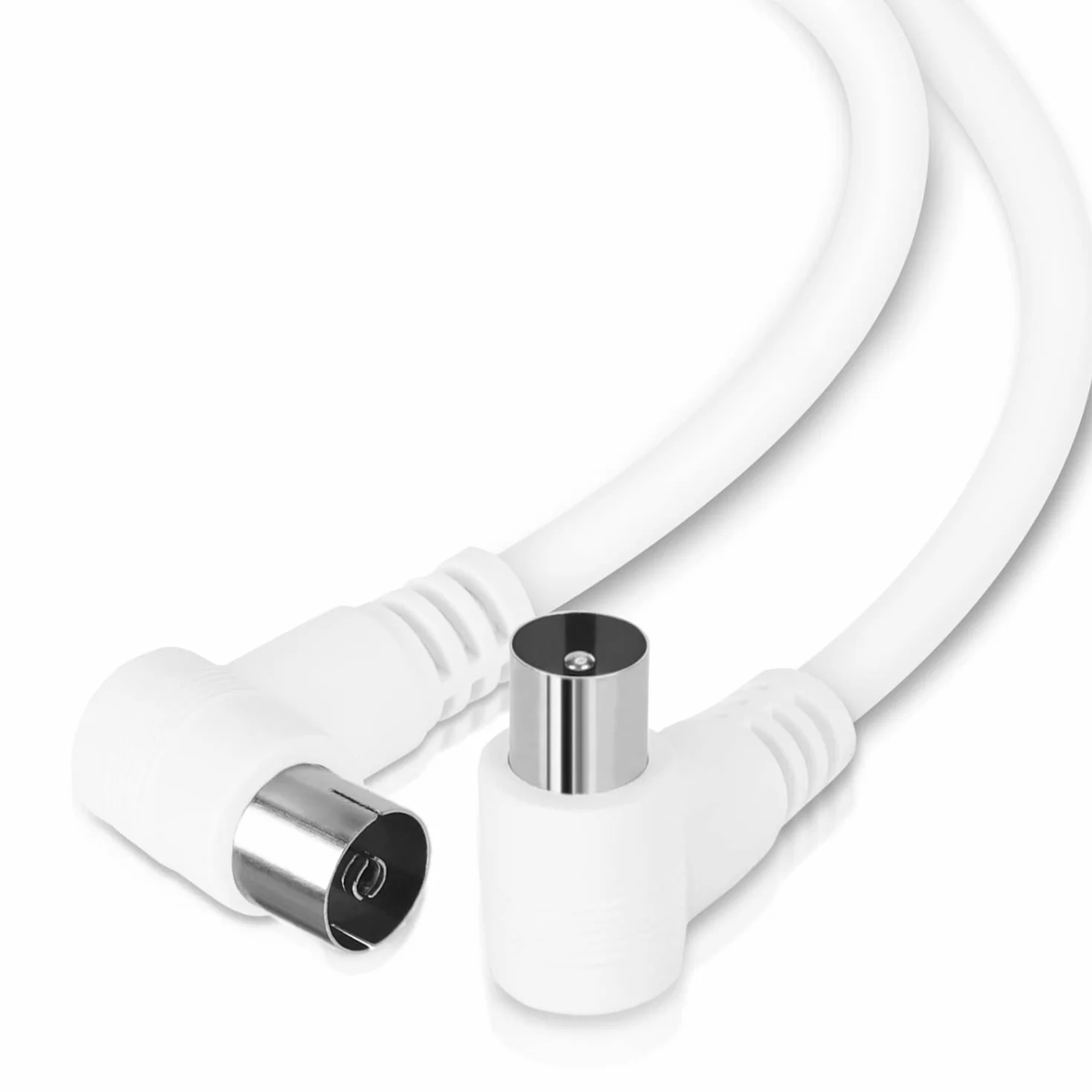 Aigostar kabel antenowy koncentryczny Full HD 3 m biały 90° DVB-T/S/C/S2 HDTV