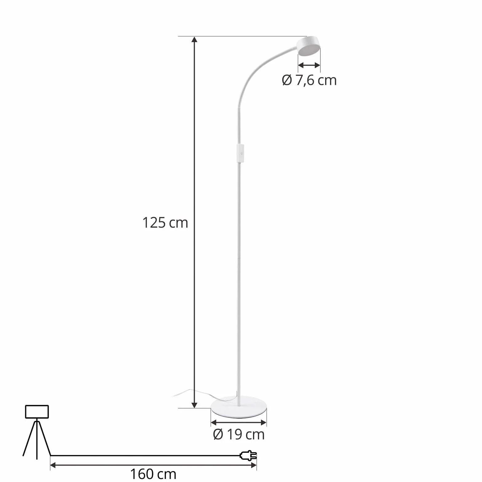 Lindby lampa podłogowa LED 'Maori' z możliwością ściemniania, styl nowoczesny, m. in. do biura, kolor biały, opal, metal