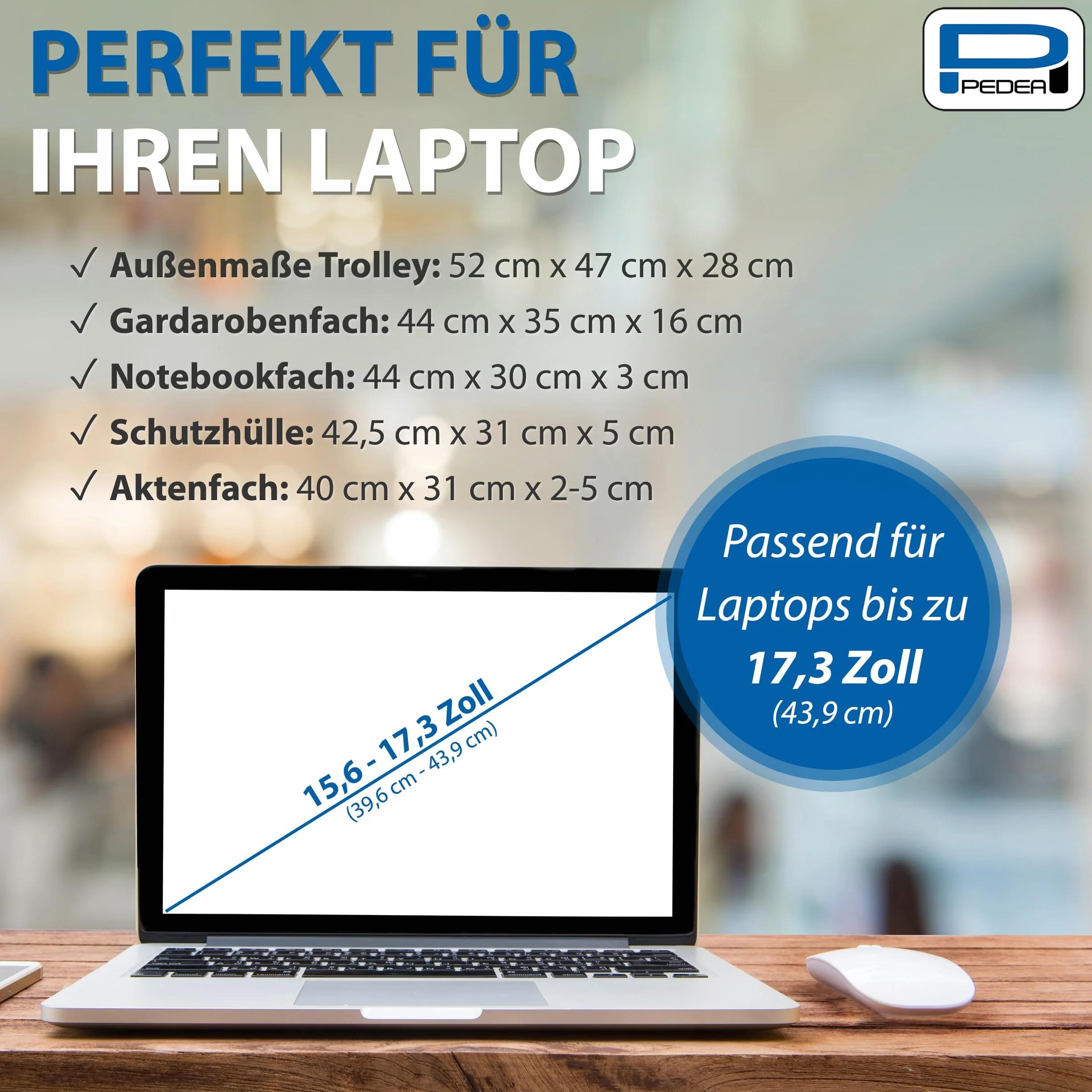 PEDEA Business Trolley Premium Plus walizka na laptopa 43,9 cm czarna