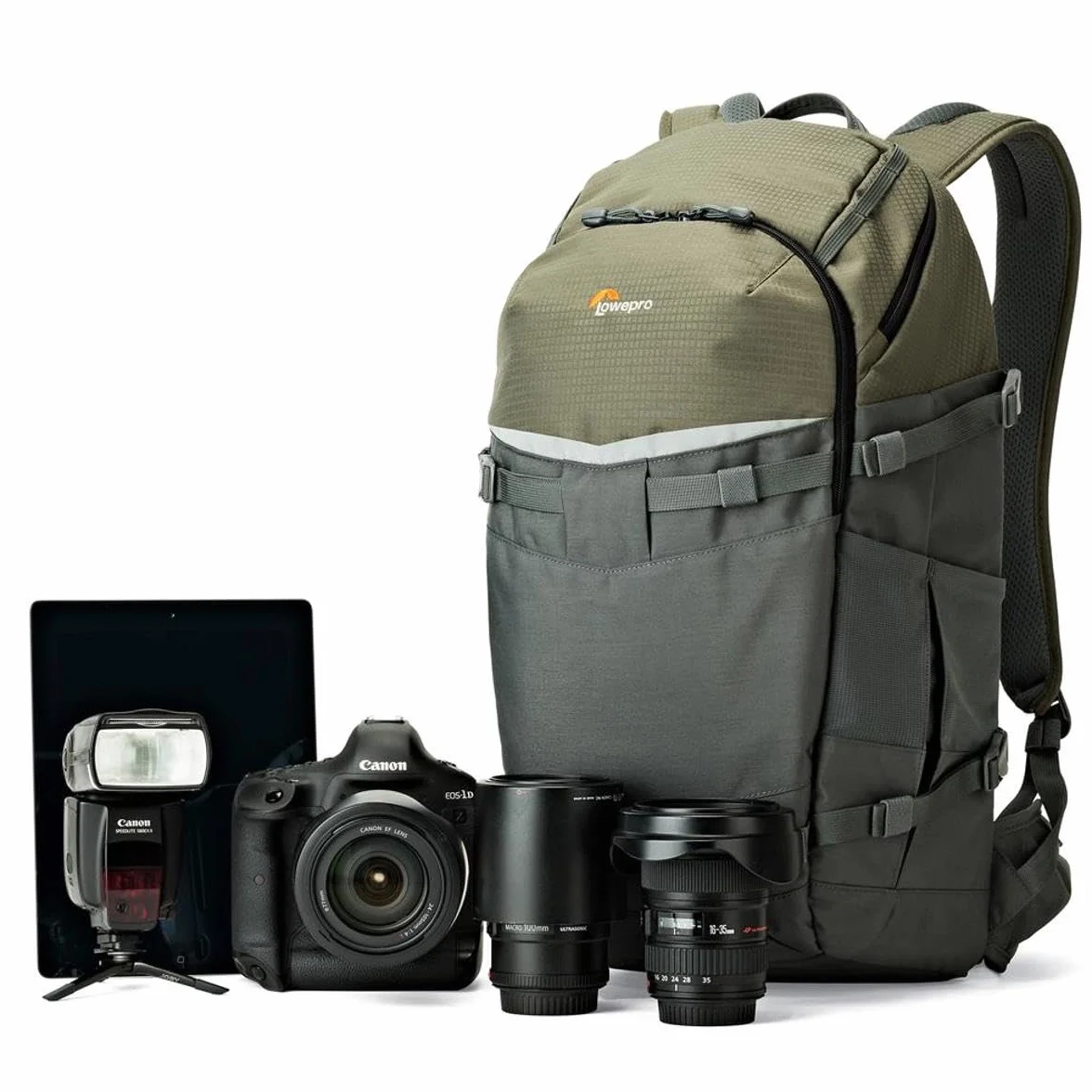 Lowepro Flipside Trek Plecak na Aparat Fotograficzny, Szary/Zielony, 16l